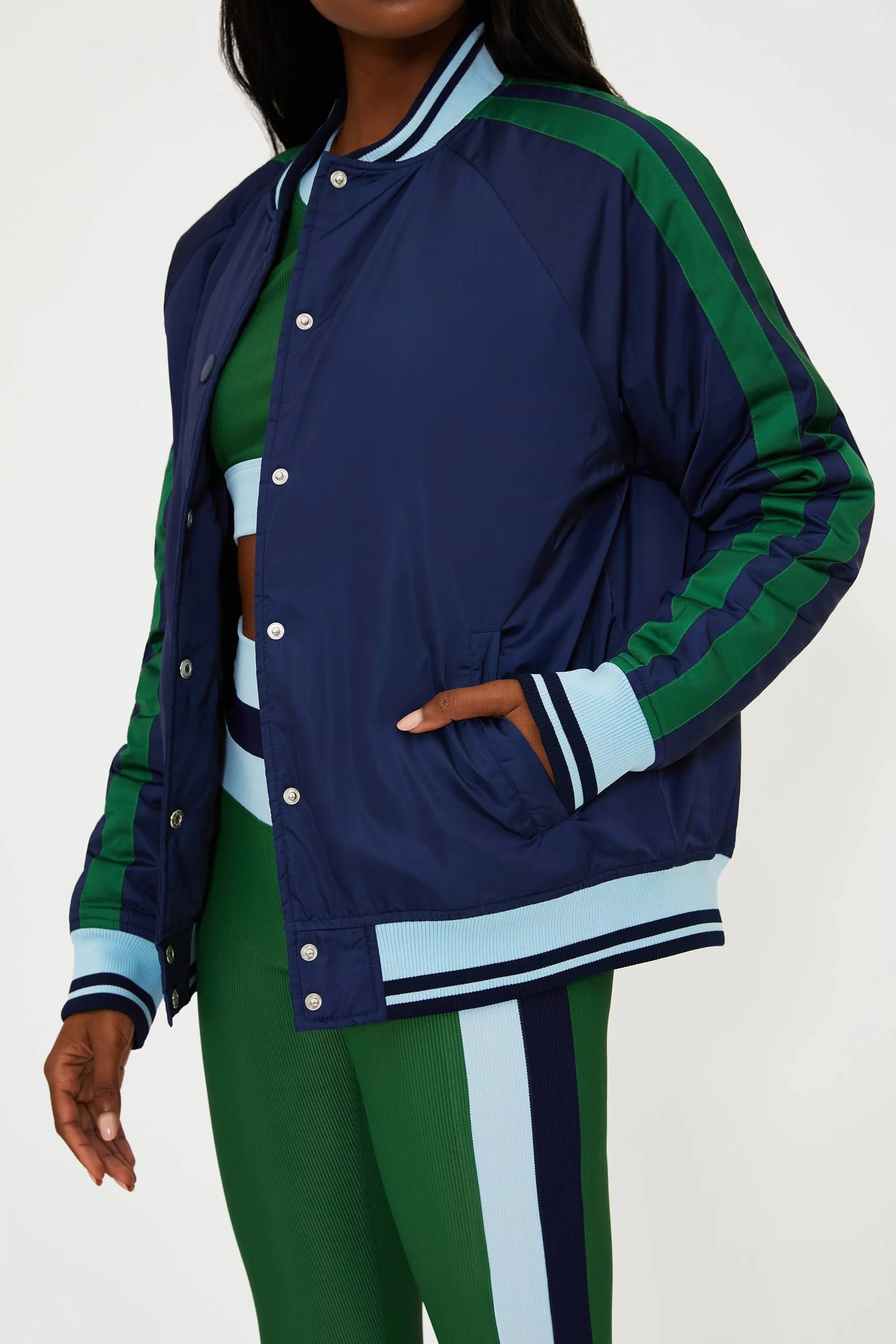 Flight Jacket Ivy Colorblock sold by Beach Riot product image thumbnail 5