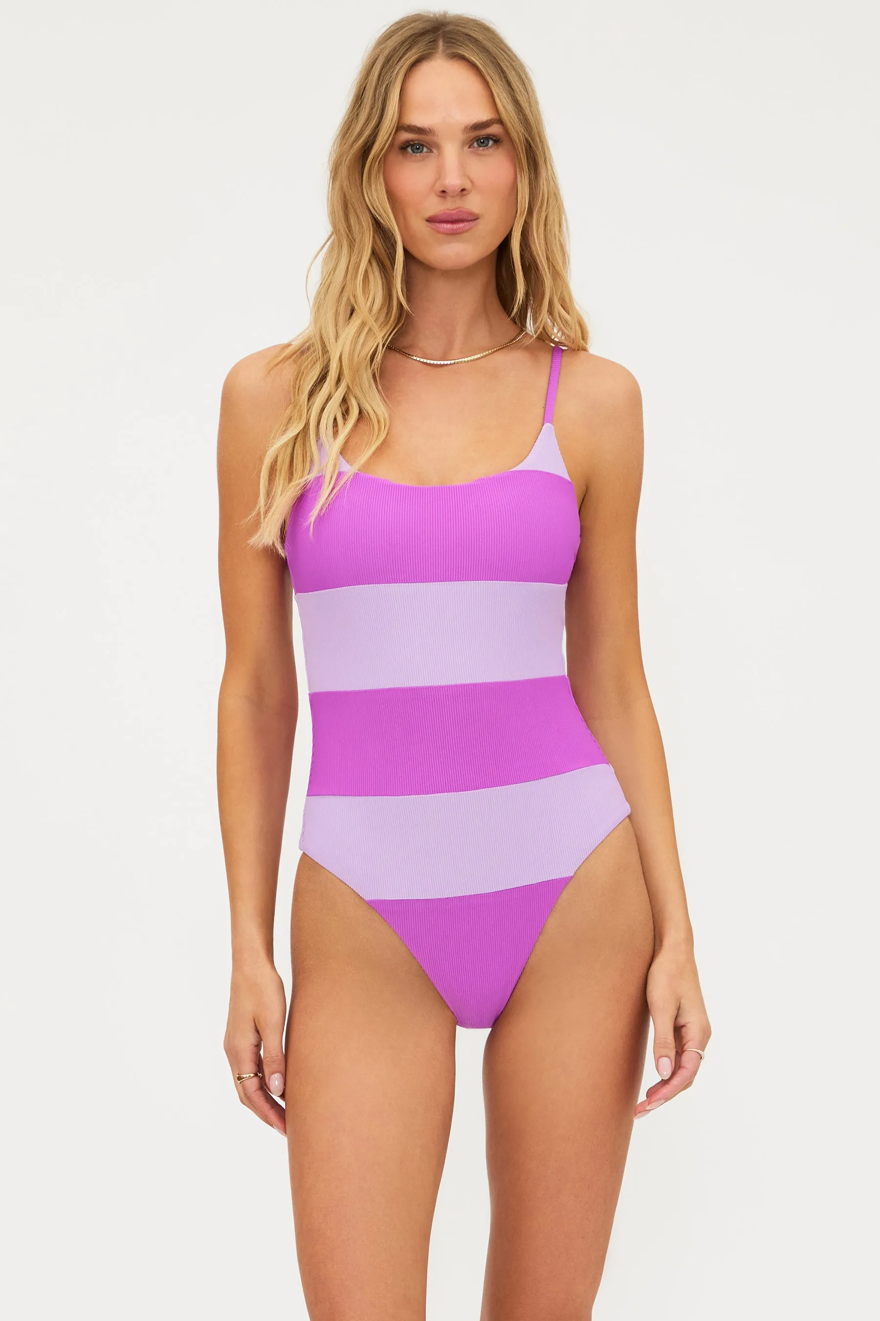 Calista One Piece Lavender Violet Colorblock sold by Beach Riot product image thumbnail 5