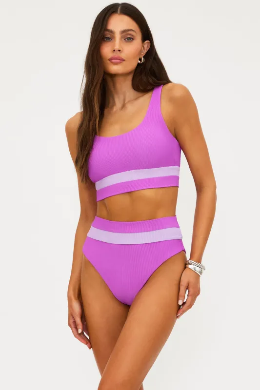 Mackenzie Top Lavender Violet Colorblock sold by Beach Riot