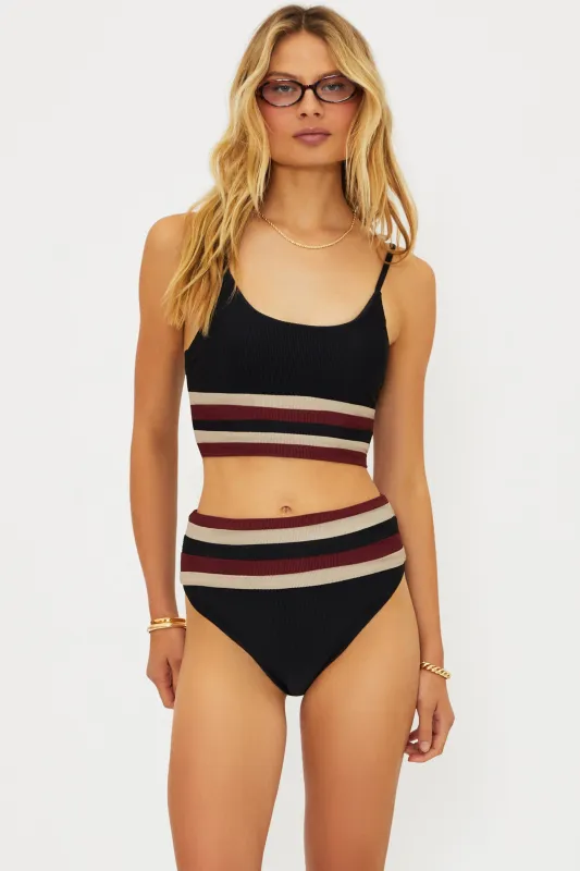 Mae Top Maroon Merlot Colorblock sold by Beach Riot