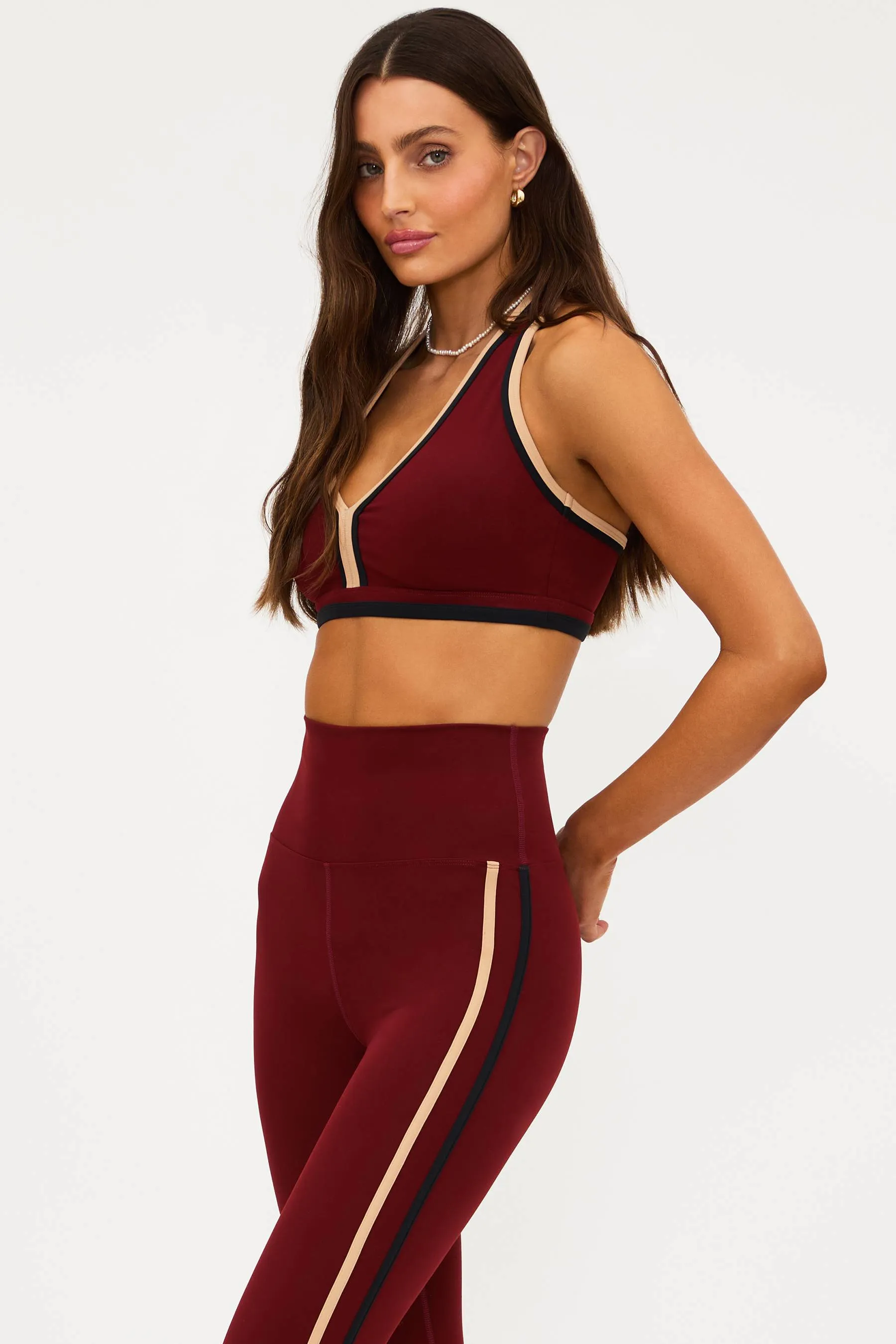 Ida Top Maroon Merlot Colorblock sold by Beach Riot