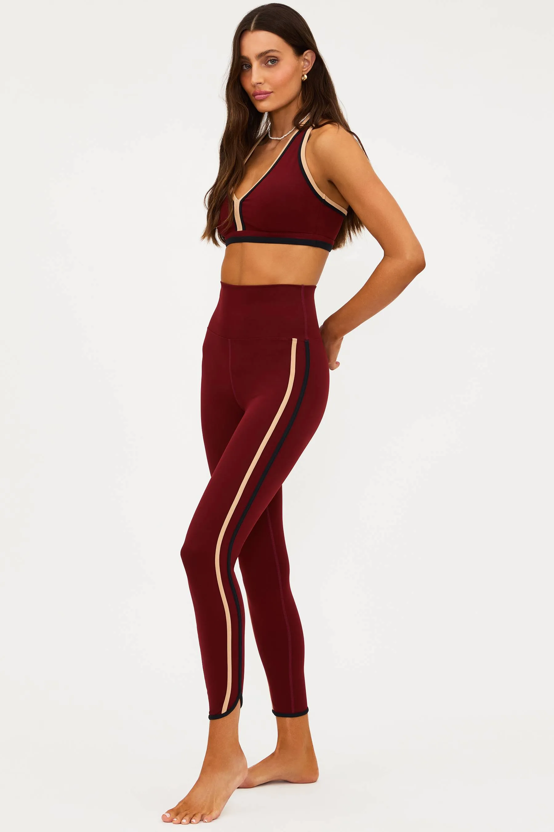 Nella Legging Maroon Merlot Colorblock sold by Beach Riot product image thumbnail 5