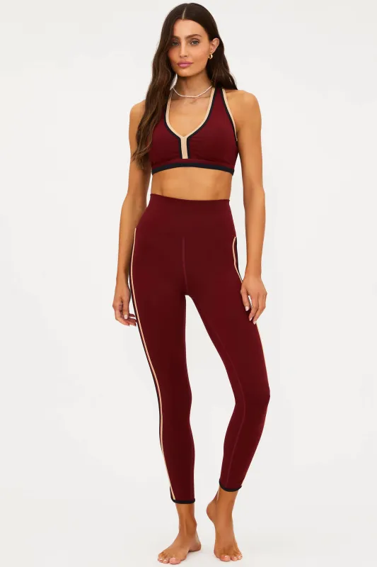 Nella Legging Maroon Merlot Colorblock sold by Beach Riot