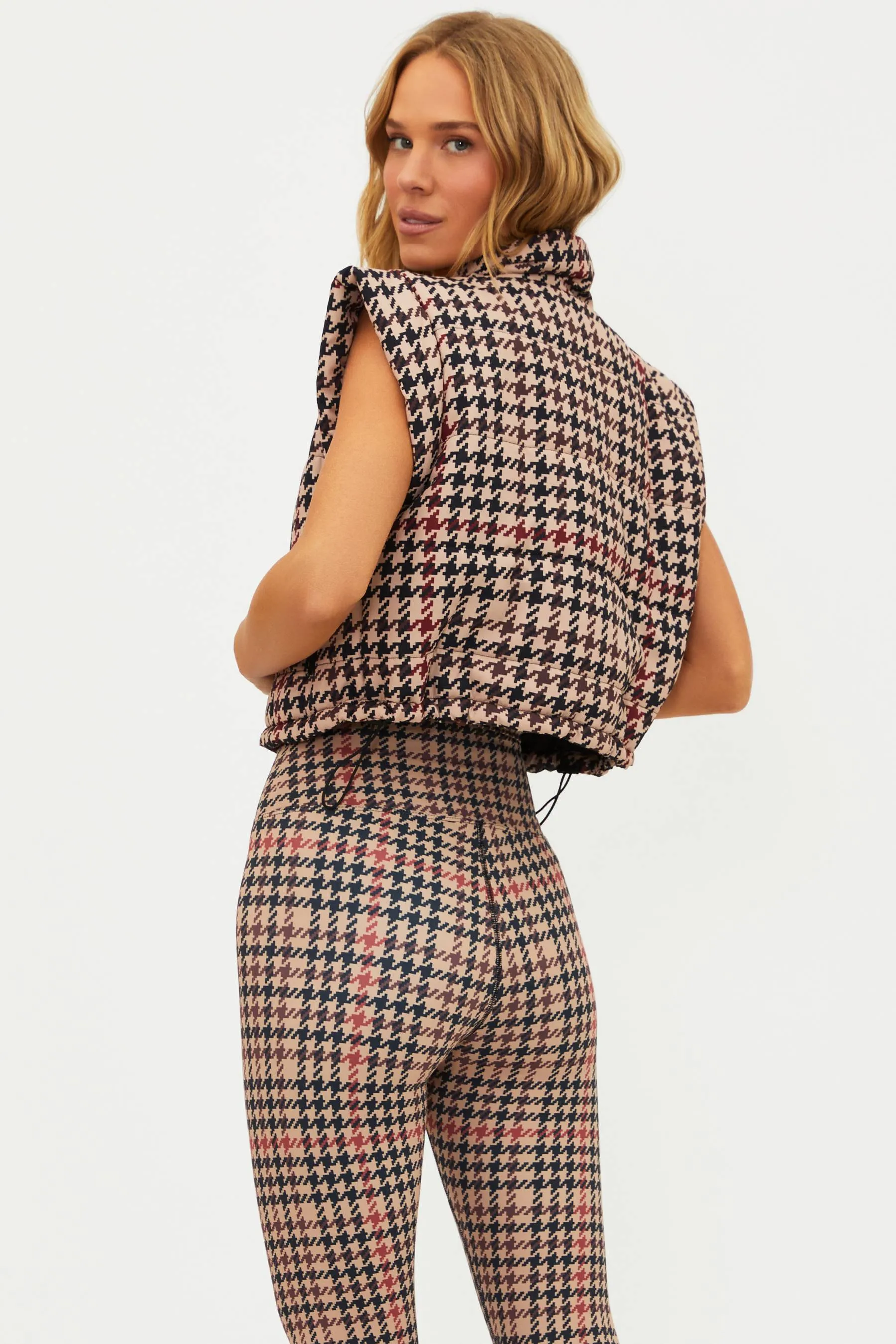 Canyon Puffer Vest Midnight Houndstooth sold by Beach Riot product image thumbnail 2