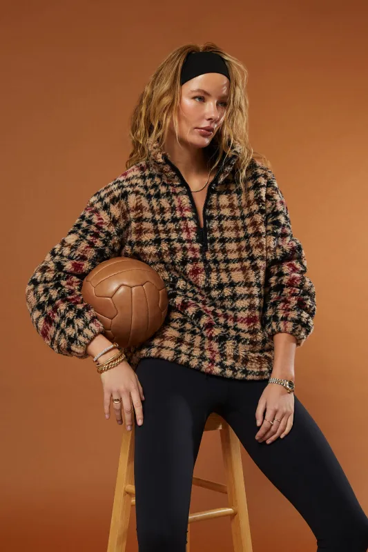 Leona Sherpa Midnight Houndstooth sold by Beach Riot