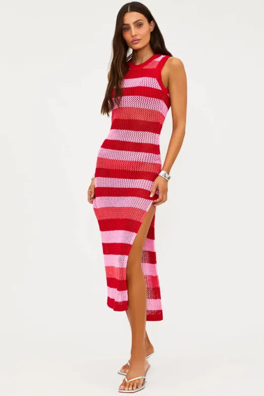 Holly Rose Dress Ruby Stripe sold by Beach Riot