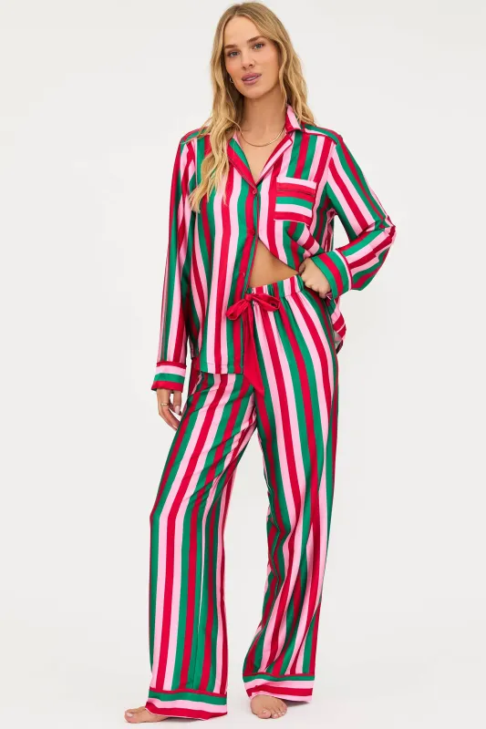 Livy Top & Connie Pant Set Ruby Stripe made by Beach Riot