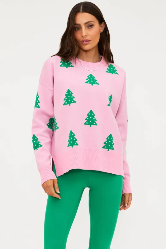 Callie Sweater Pink Christmas sold by Beach Riot