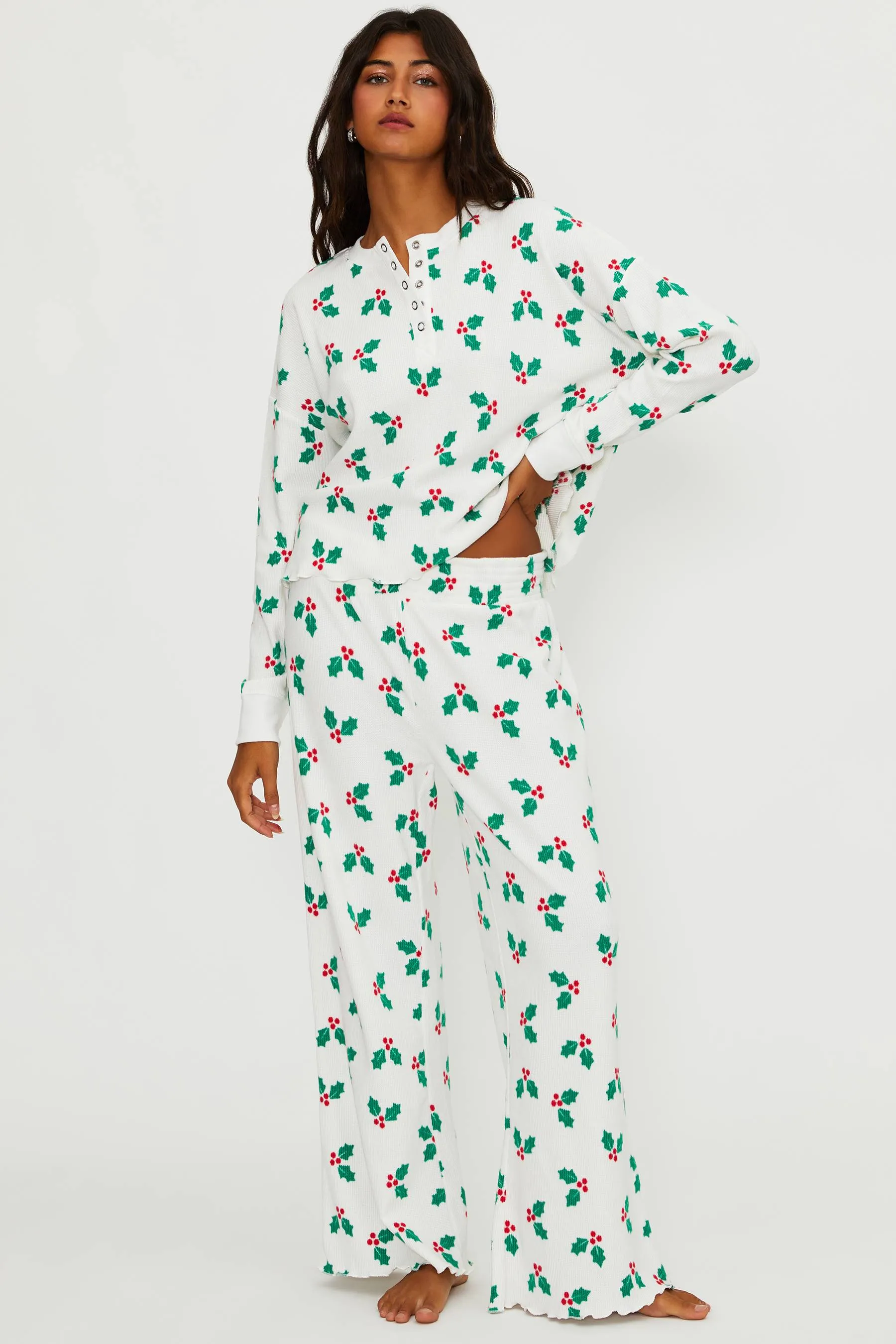 Pacific Long Sleeve Sleep Set Frosted Holly sold by Beach Riot
