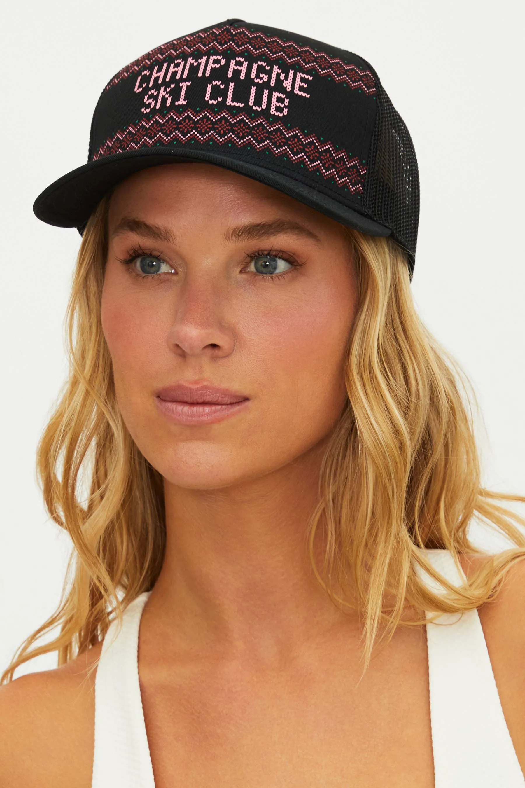 Anthropologie X Beach Riot Trucker Hat Black Champagne Ski Club sold by Beach Riot product image thumbnail 4