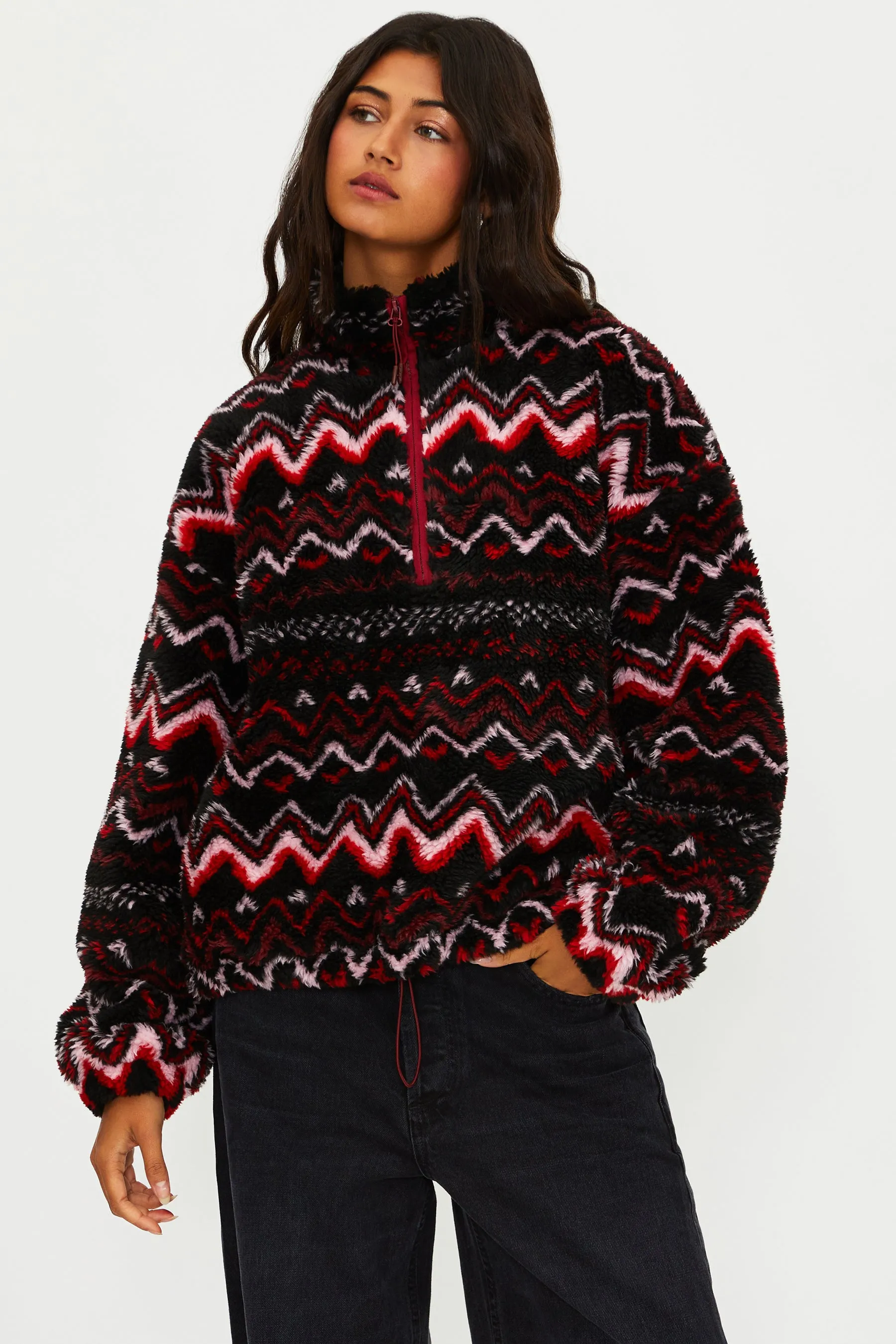 Anthropologie X Beach Riot Leona Sherpa Black Cheers Fairisle sold by Beach Riot
