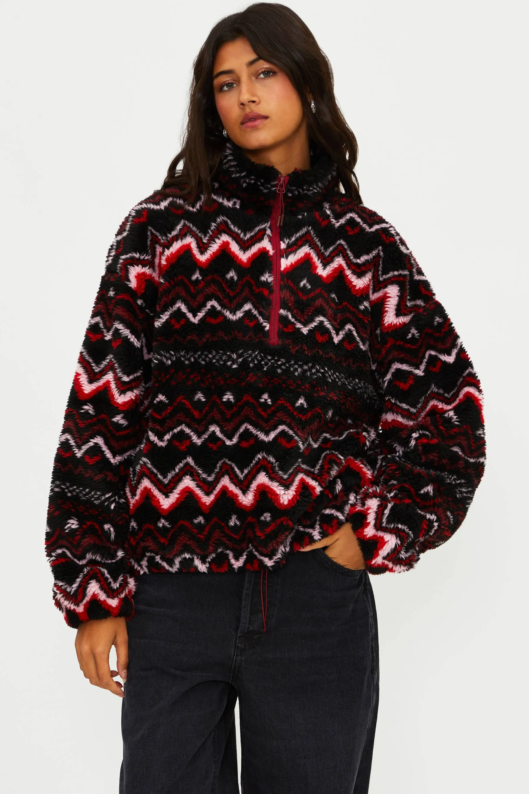 Anthropologie X Beach Riot Leona Sherpa Black Cheers Fairisle sold by Beach Riot product image thumbnail 2