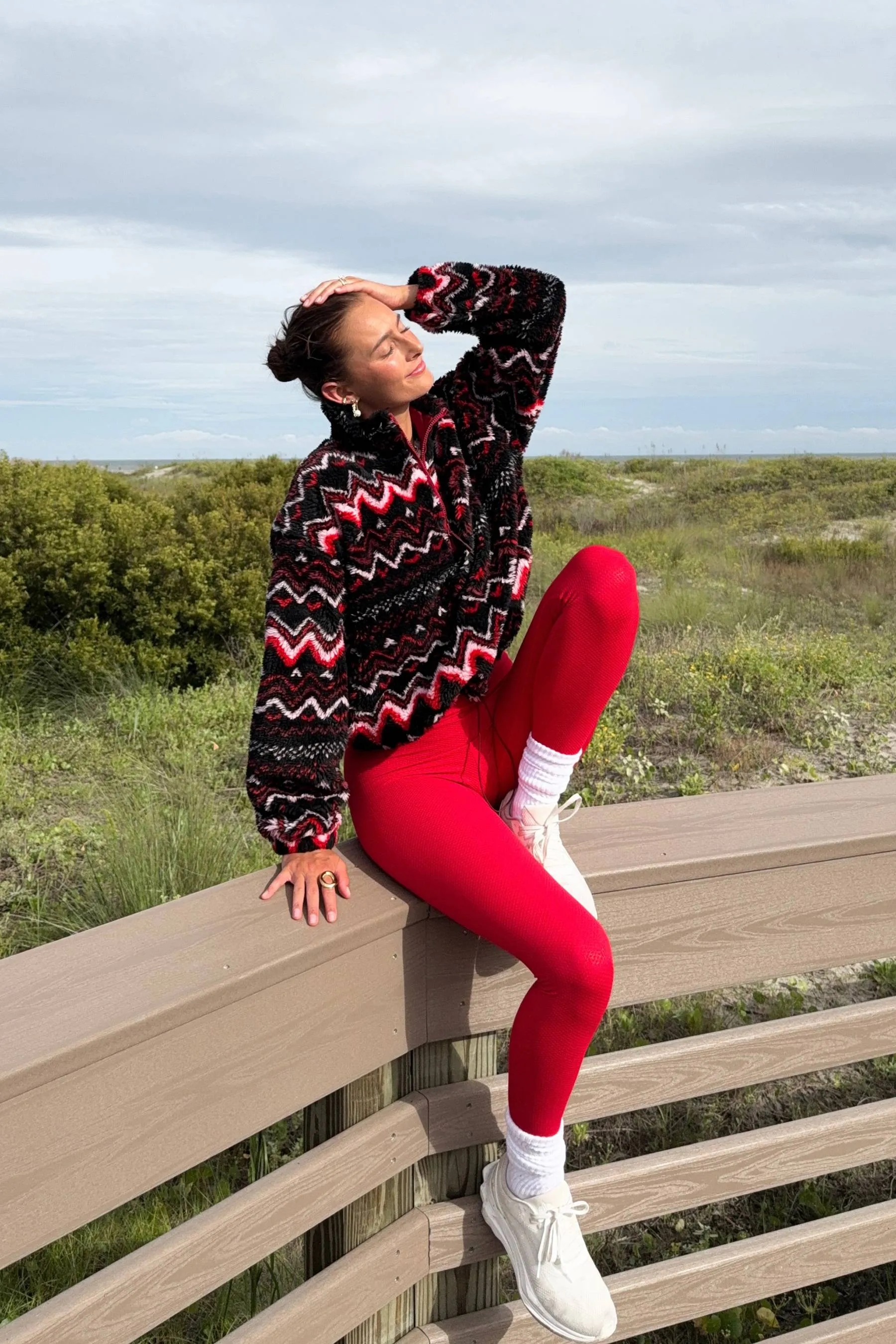 Anthropologie X Beach Riot Leona Sherpa Black Cheers Fairisle sold by Beach Riot product image thumbnail 3