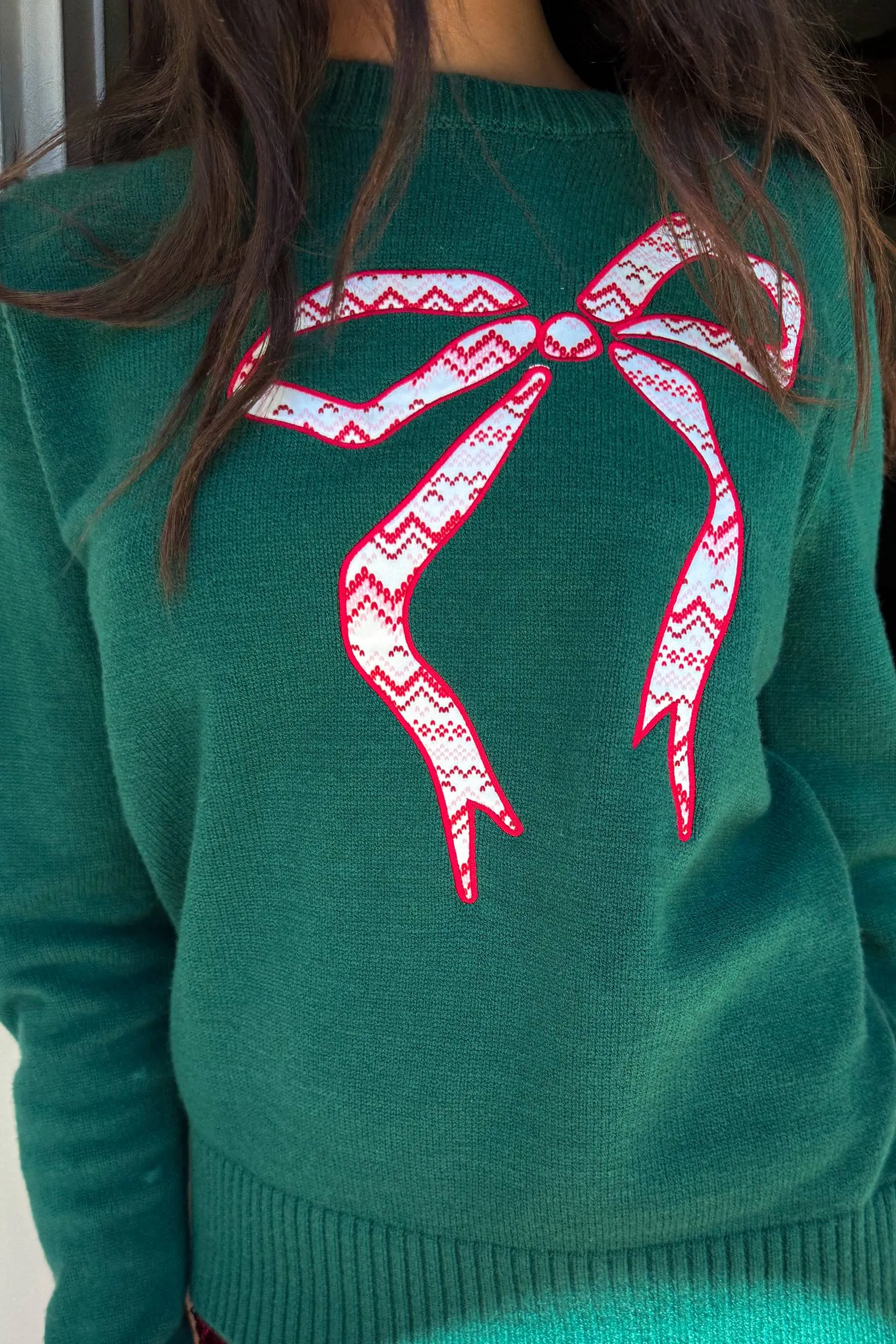 Anthropologie X Beach Riot Jolene Sweater Cheers Fairisle Bow sold by Beach Riot product image thumbnail 5