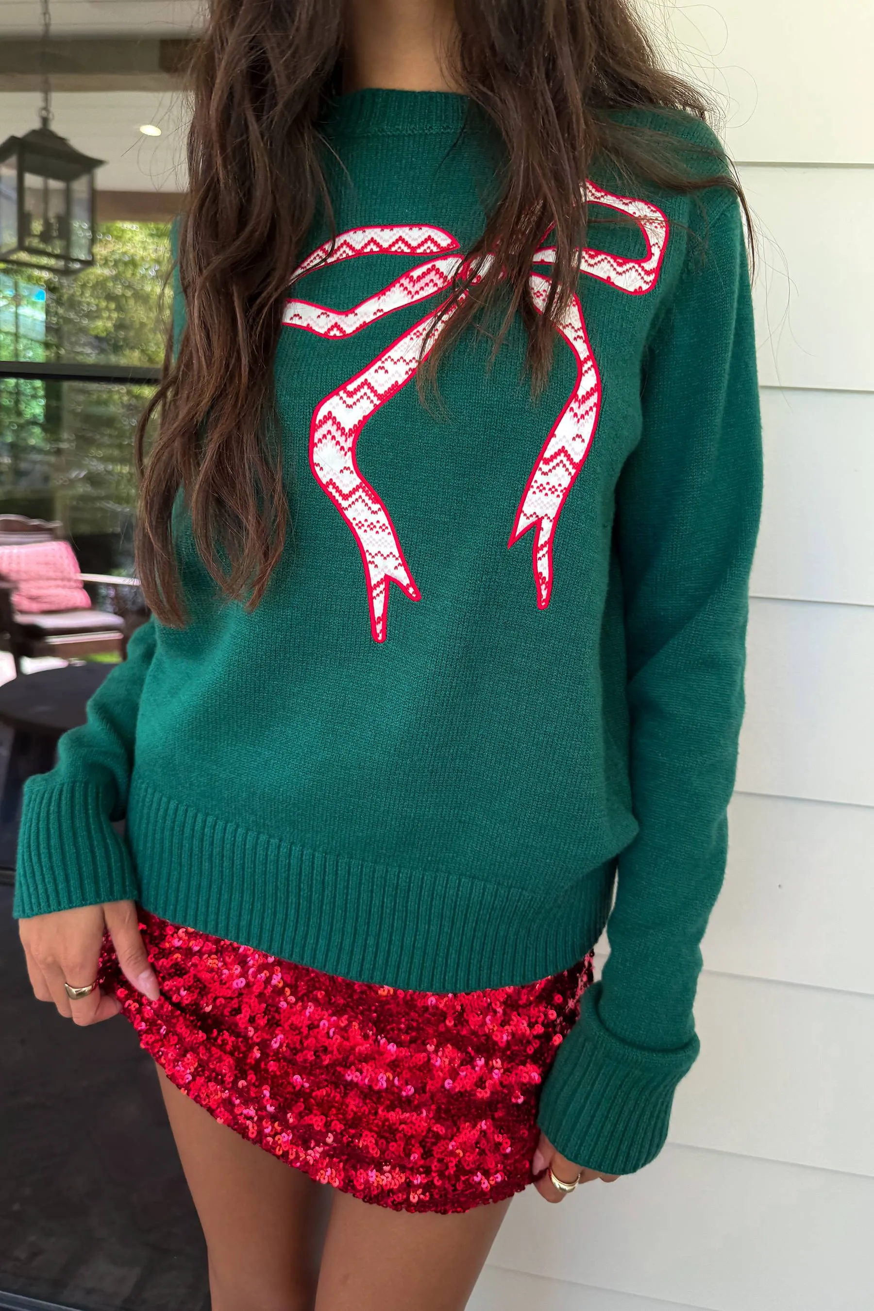 Anthropologie X Beach Riot Jolene Sweater Cheers Fairisle Bow sold by Beach Riot product image thumbnail 4