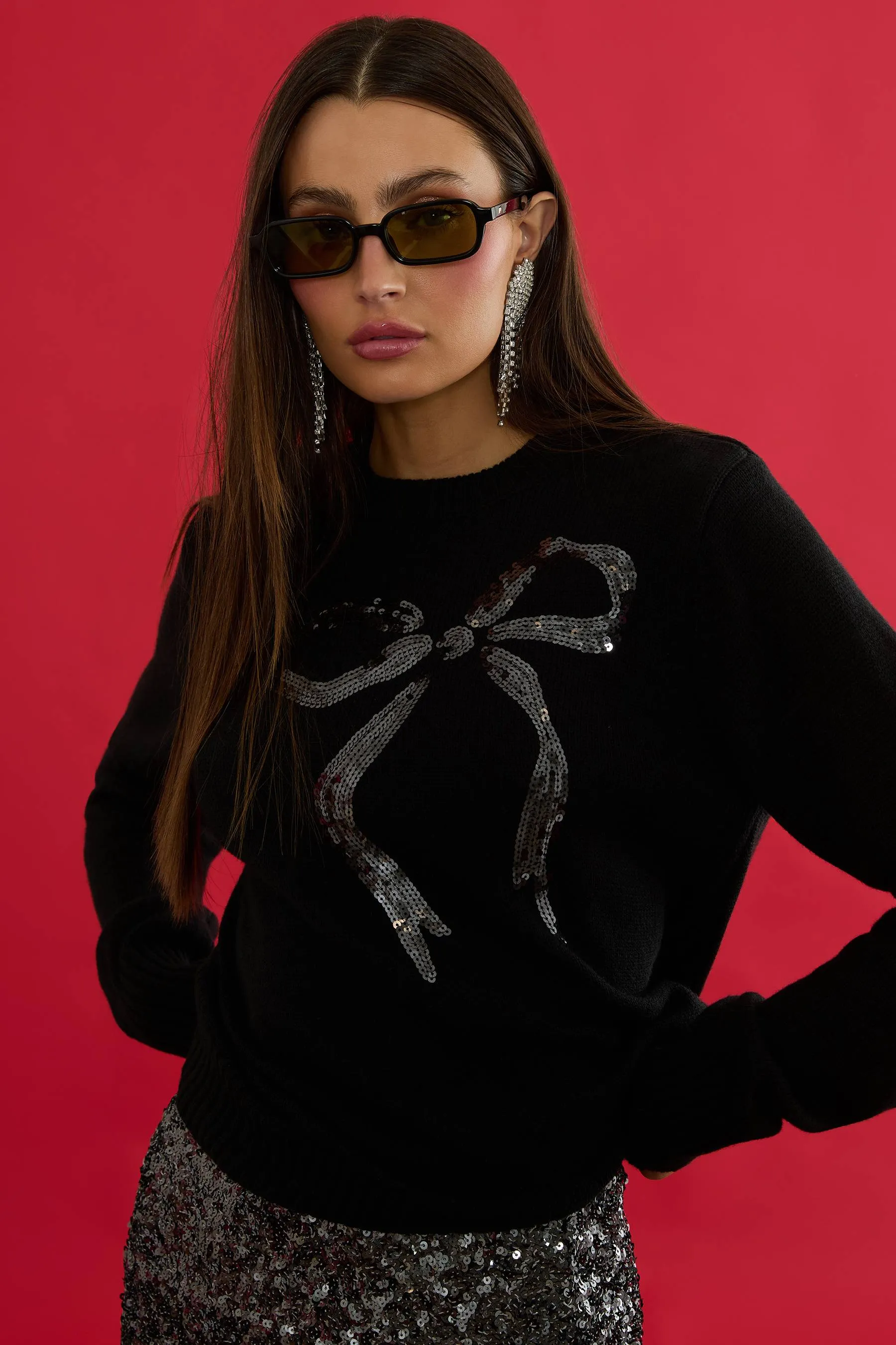 Jolene Sweater Black Bow sold by Beach Riot product image thumbnail 3