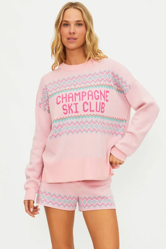 Anthropologie X Beach Riot Callie Sweater Sweet Winter Champagne Ski Club made by Beach Riot