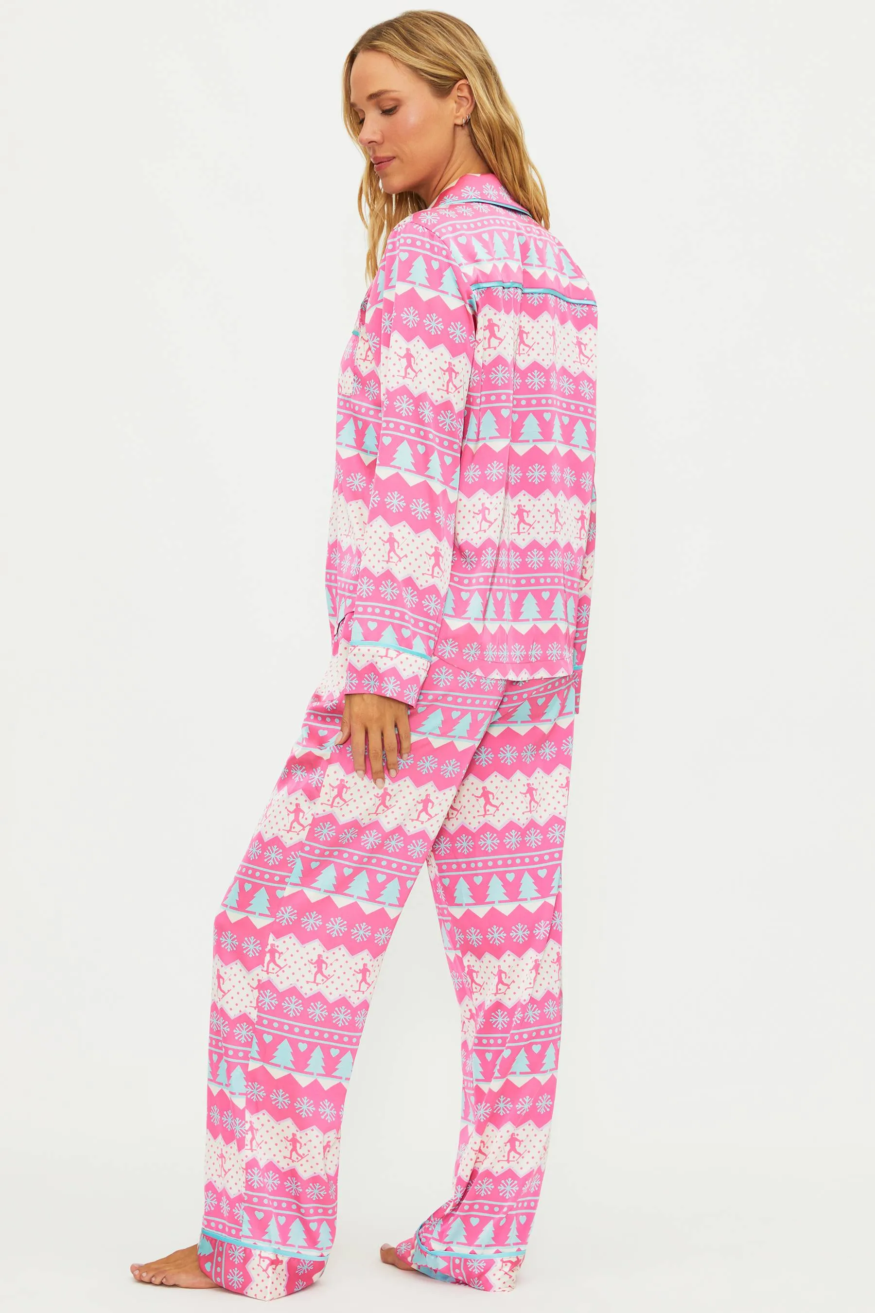 Anthropologie X Beach Riot Livy Top & Conny Pant Set Pink Chevron Skier sold by Beach Riot product image thumbnail 2