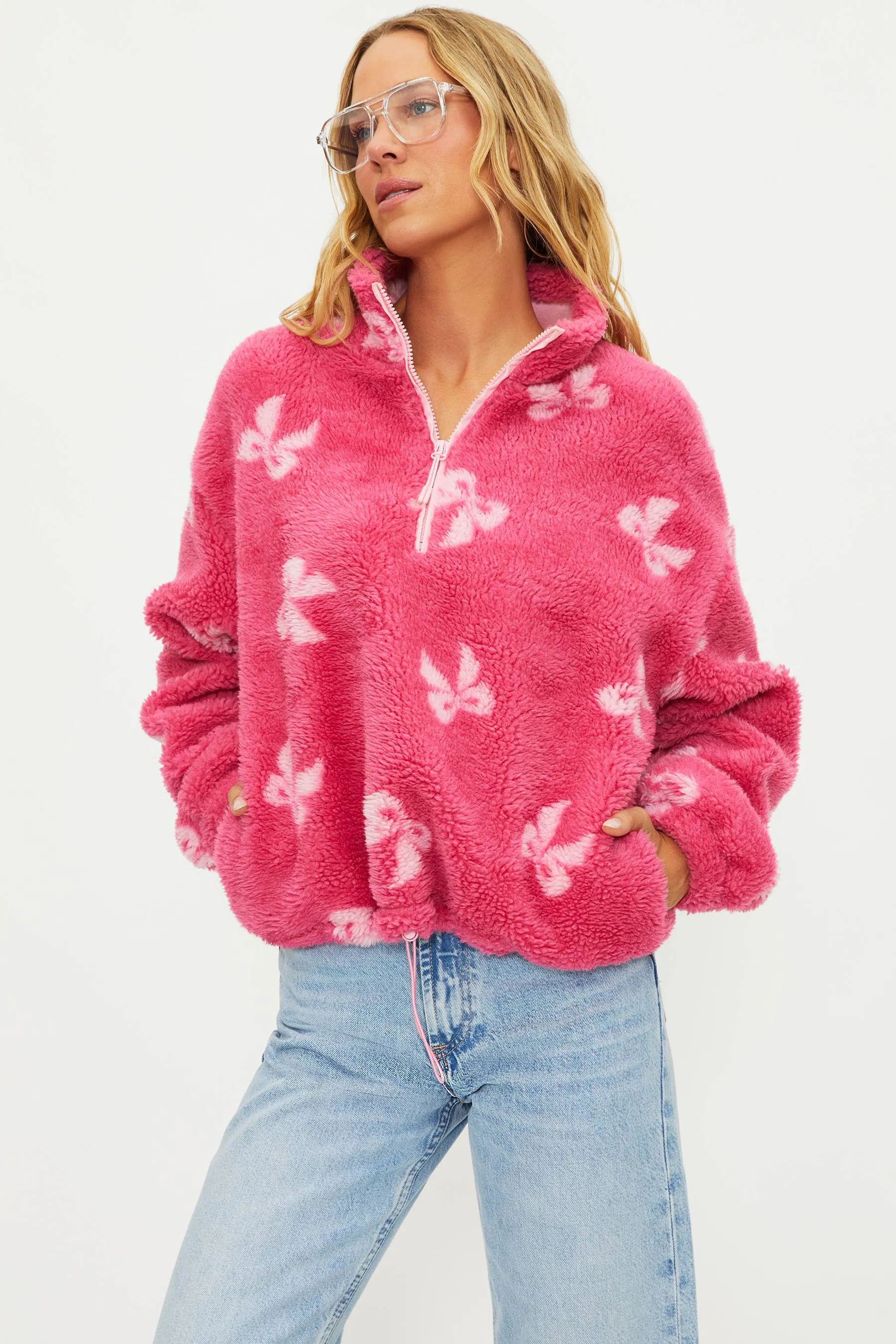 Anthropologie X Beach Riot Leona Sherpa Pink Bows sold by Beach Riot product image thumbnail 4