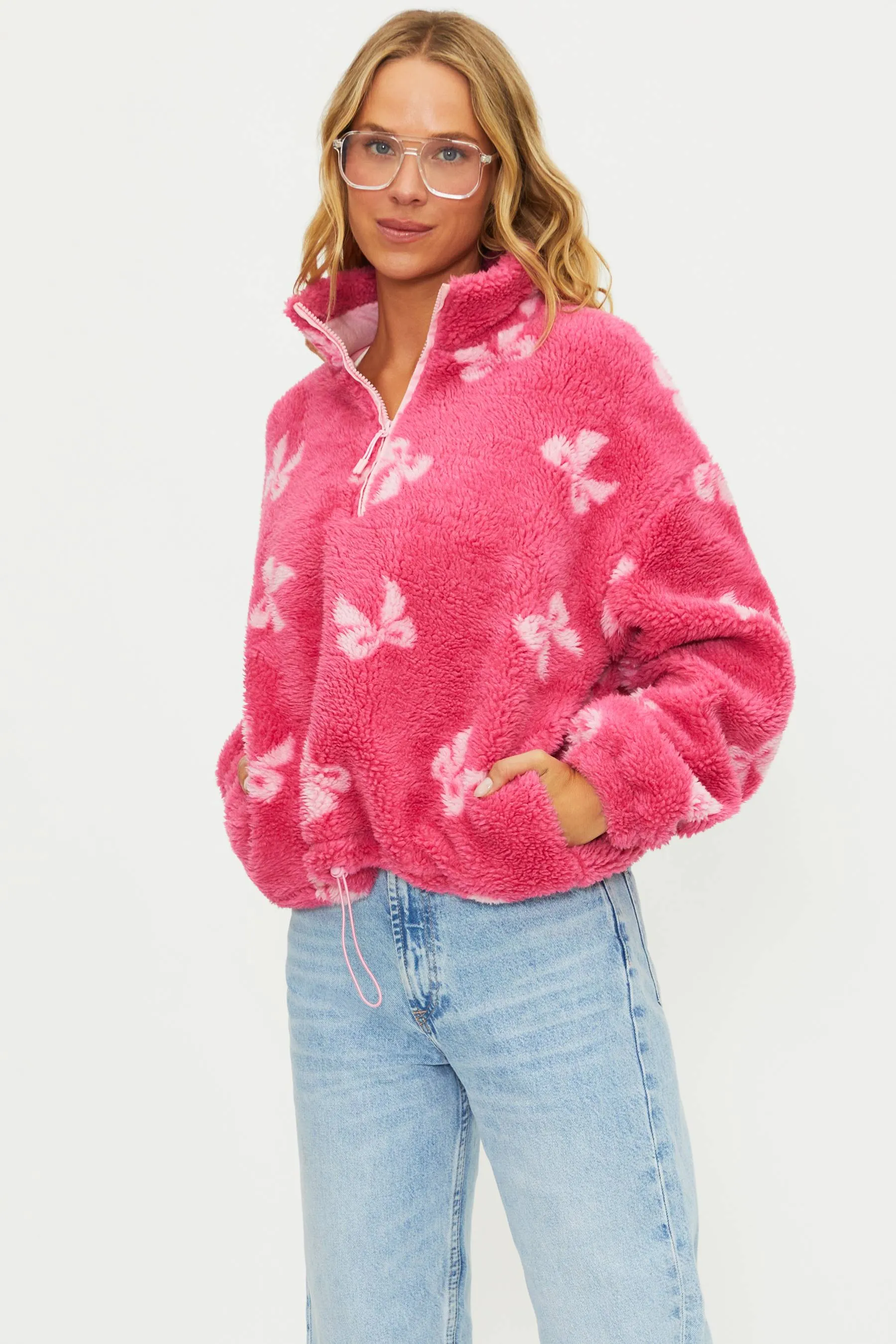 Anthropologie X Beach Riot Leona Sherpa Pink Bows sold by Beach Riot product image thumbnail 5