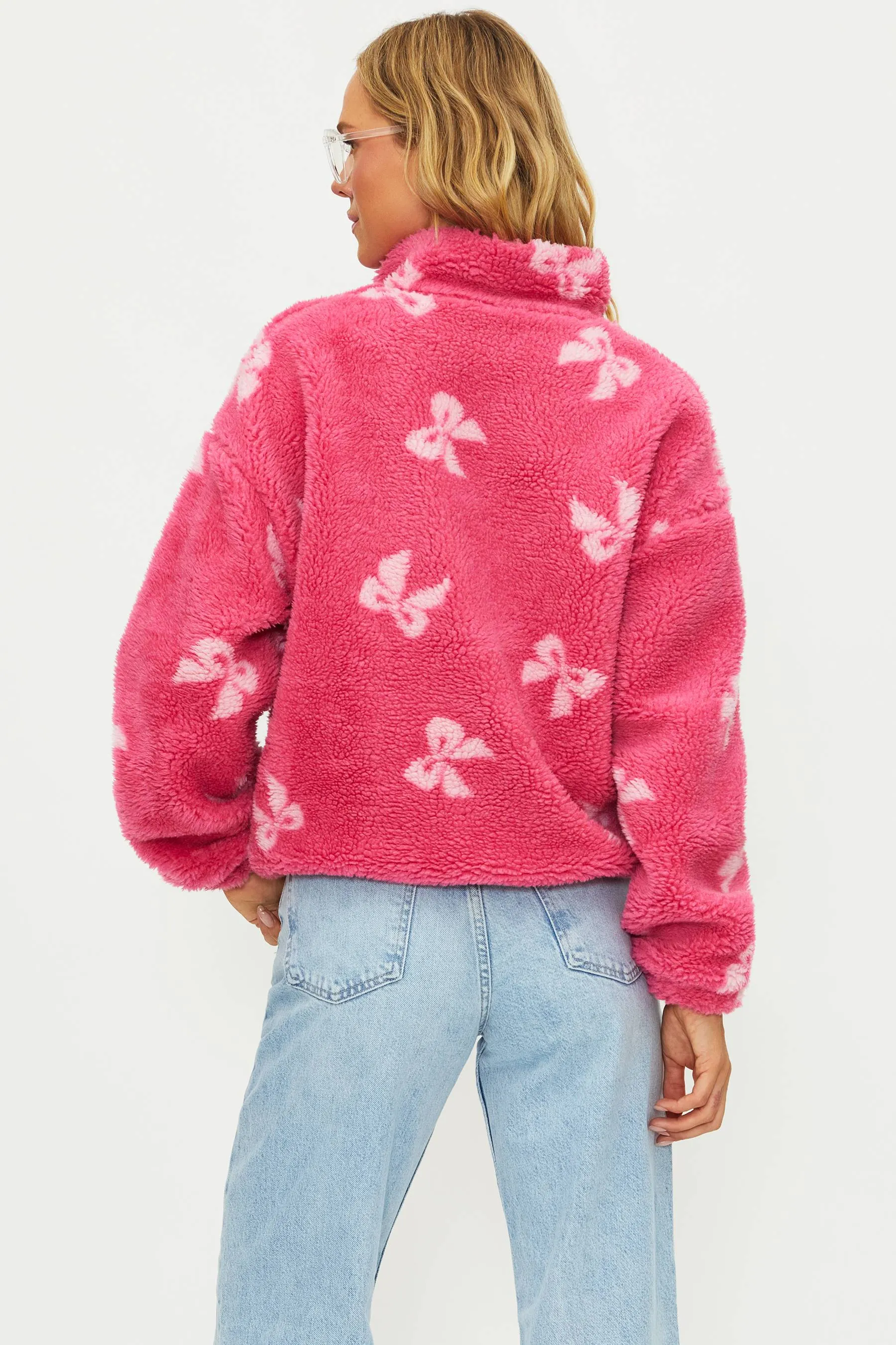 Anthropologie X Beach Riot Leona Sherpa Pink Bows sold by Beach Riot product image thumbnail 2