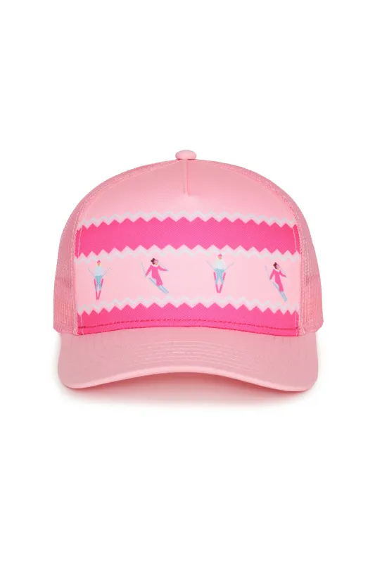 Anthropologie X Beach Riot Trucker Hat Chevron Skiers Pink sold by Beach Riot
