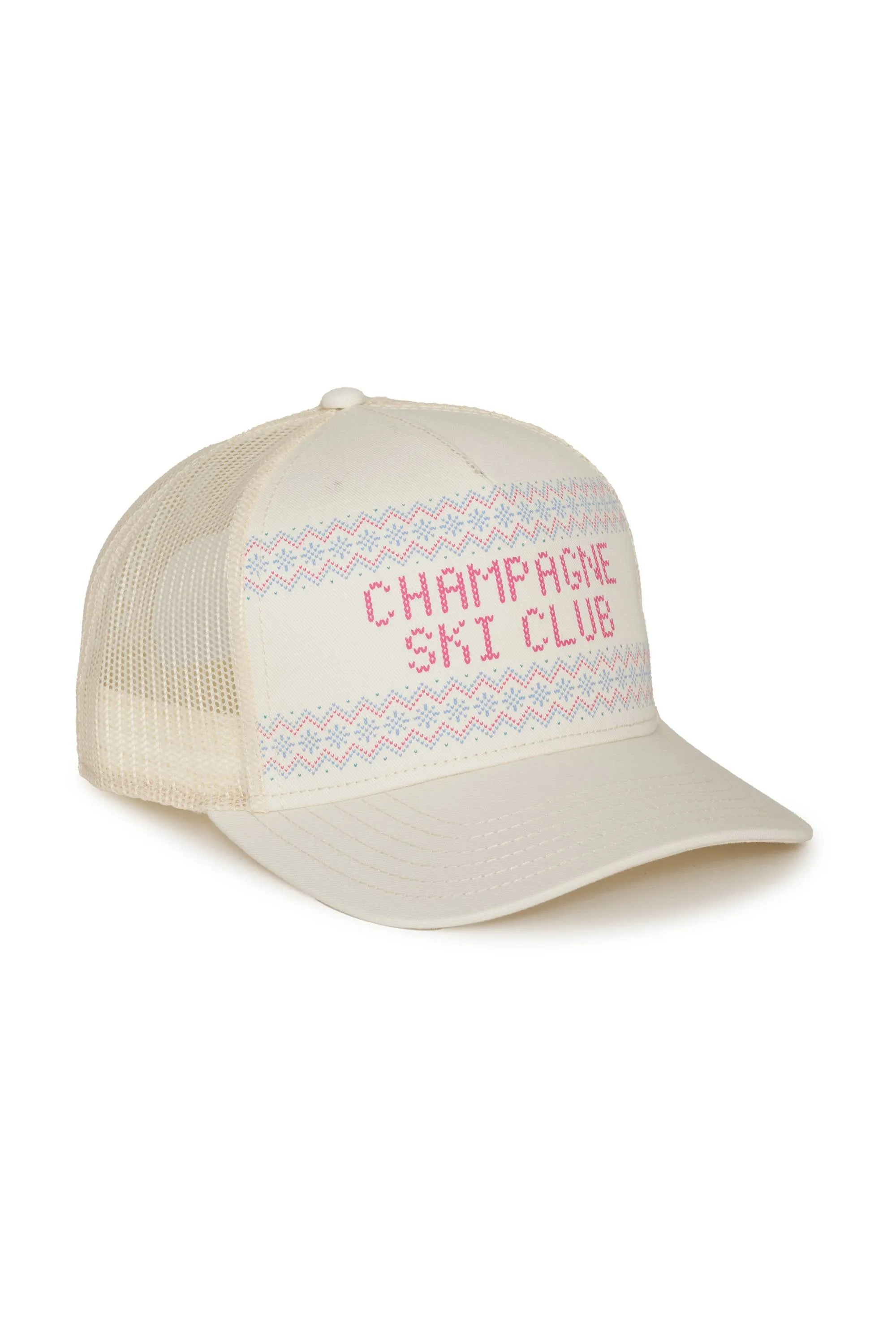 Anthropologie X Beach Riot Trucker Hat Egret Champagne Ski Club sold by Beach Riot product image thumbnail 3