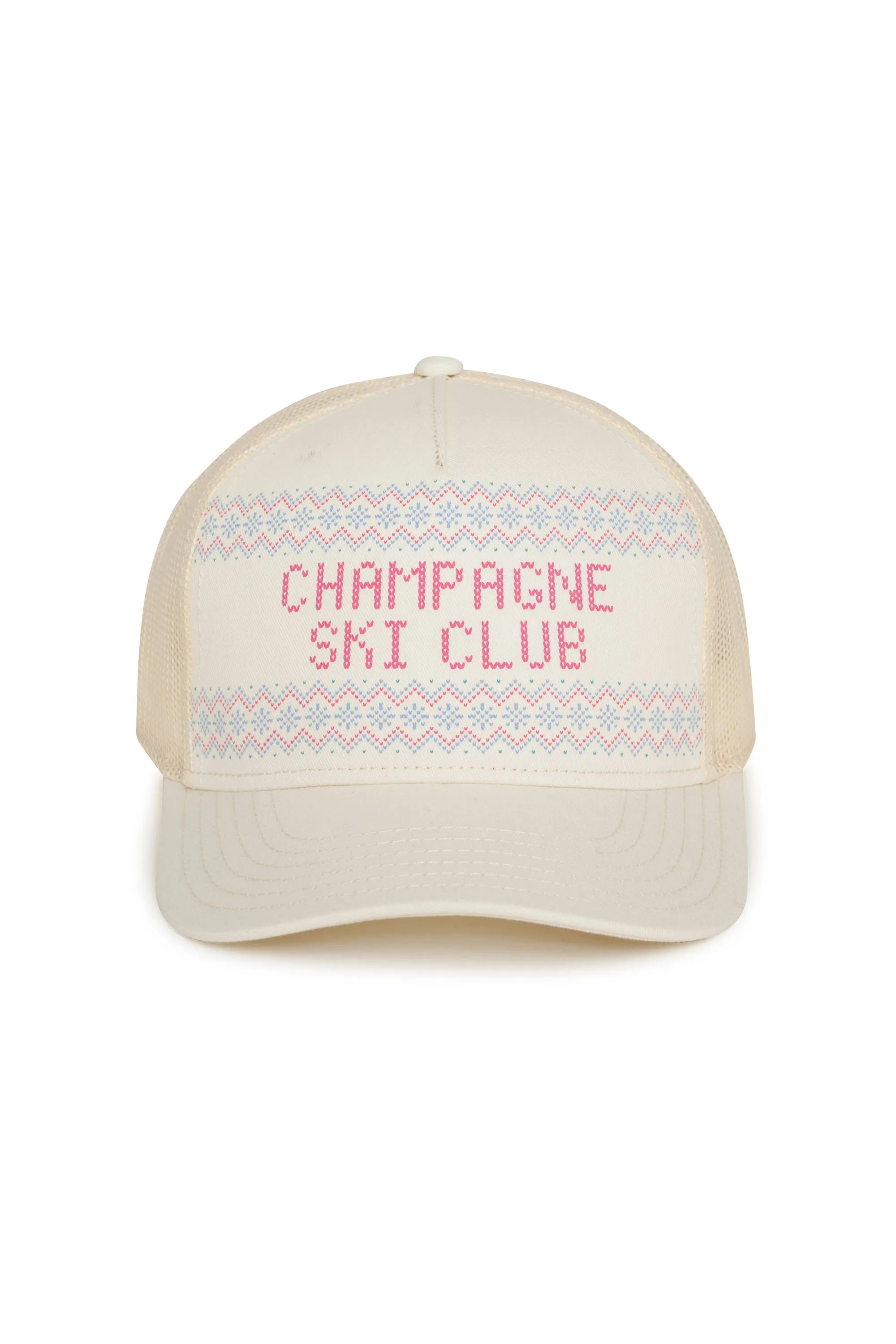 Anthropologie X Beach Riot Trucker Hat Egret Champagne Ski Club sold by Beach Riot