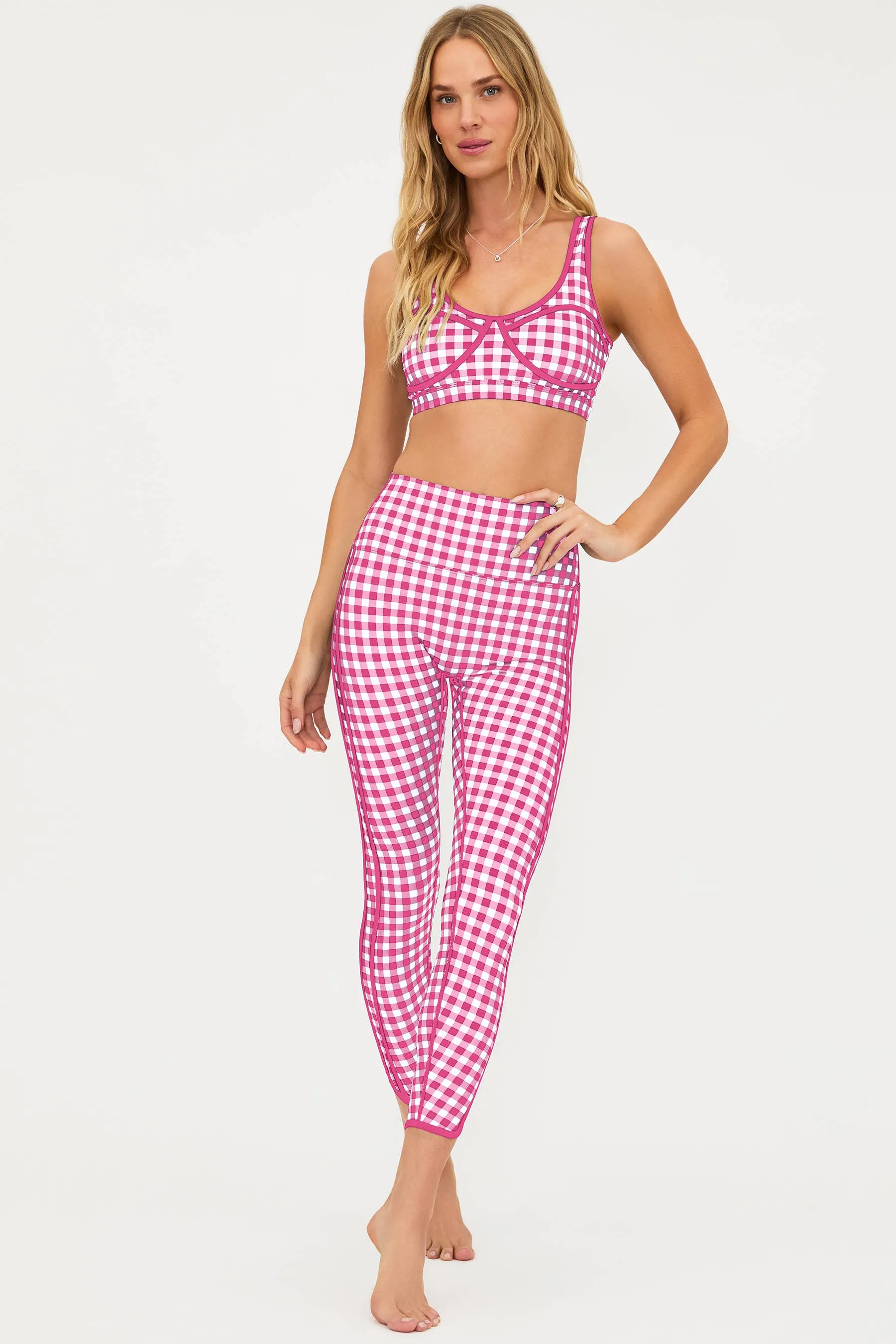Anthropologie x Beach Riot Rella Legging Pink Gingham sold by Beach Riot product image thumbnail 3