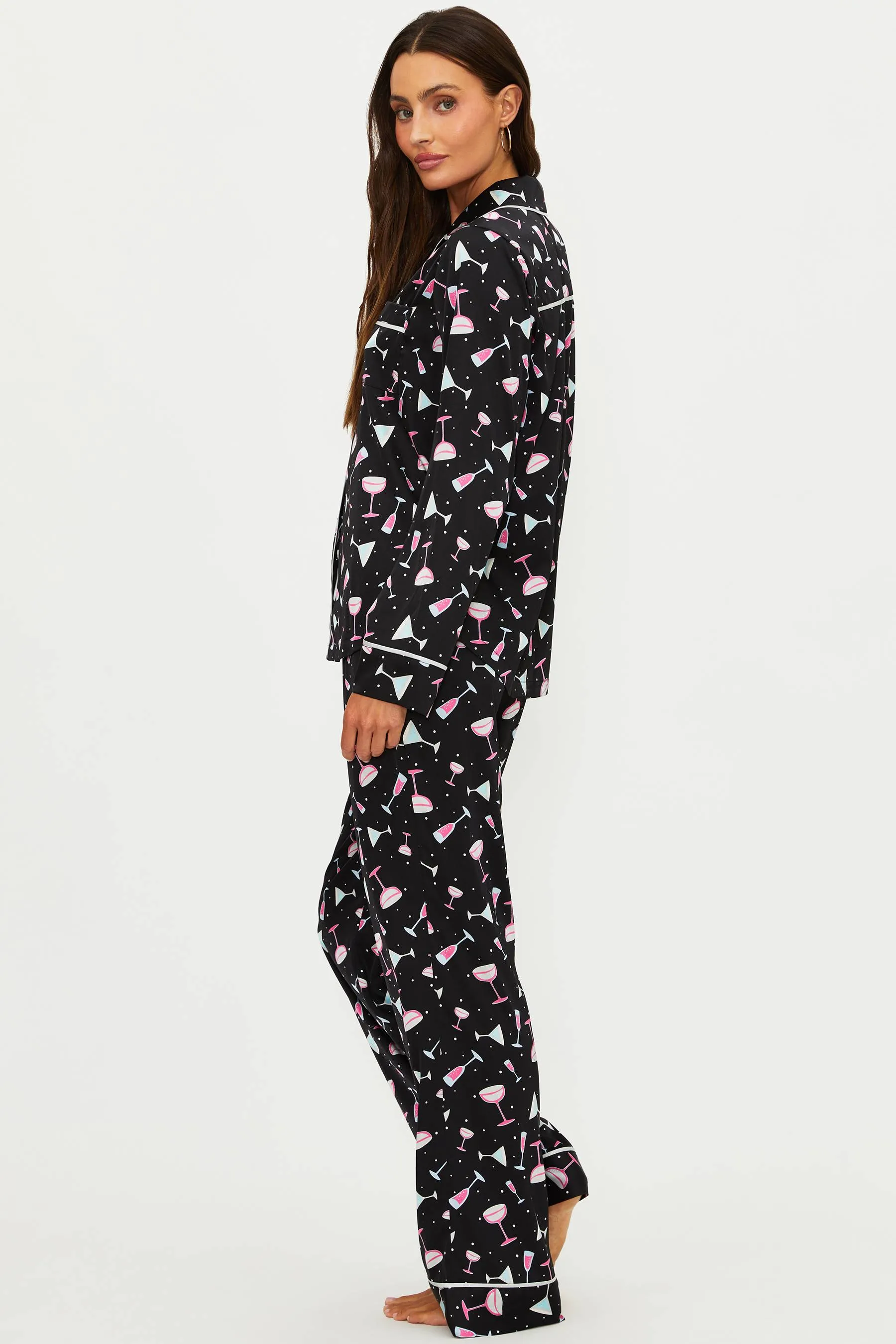 Livy Top & Connie Pant Set Black Holiday Drinks sold by Beach Riot product image thumbnail 2