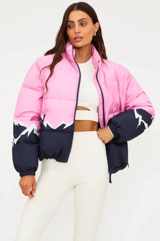 Kris Convertible Puffer Snowy Peaks made by Beach Riot