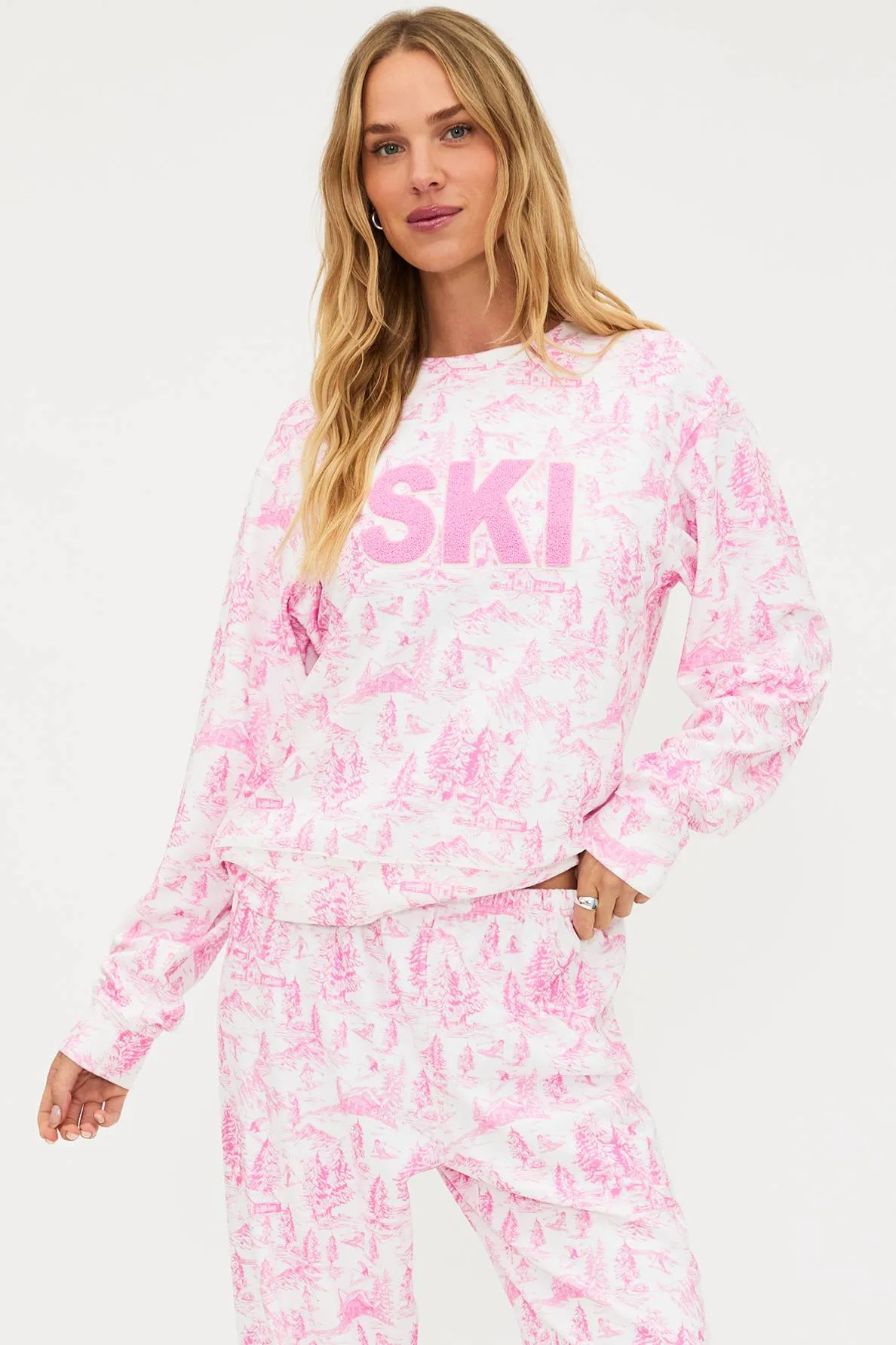 Cassia Top Powder Pink Toile sold by Beach Riot