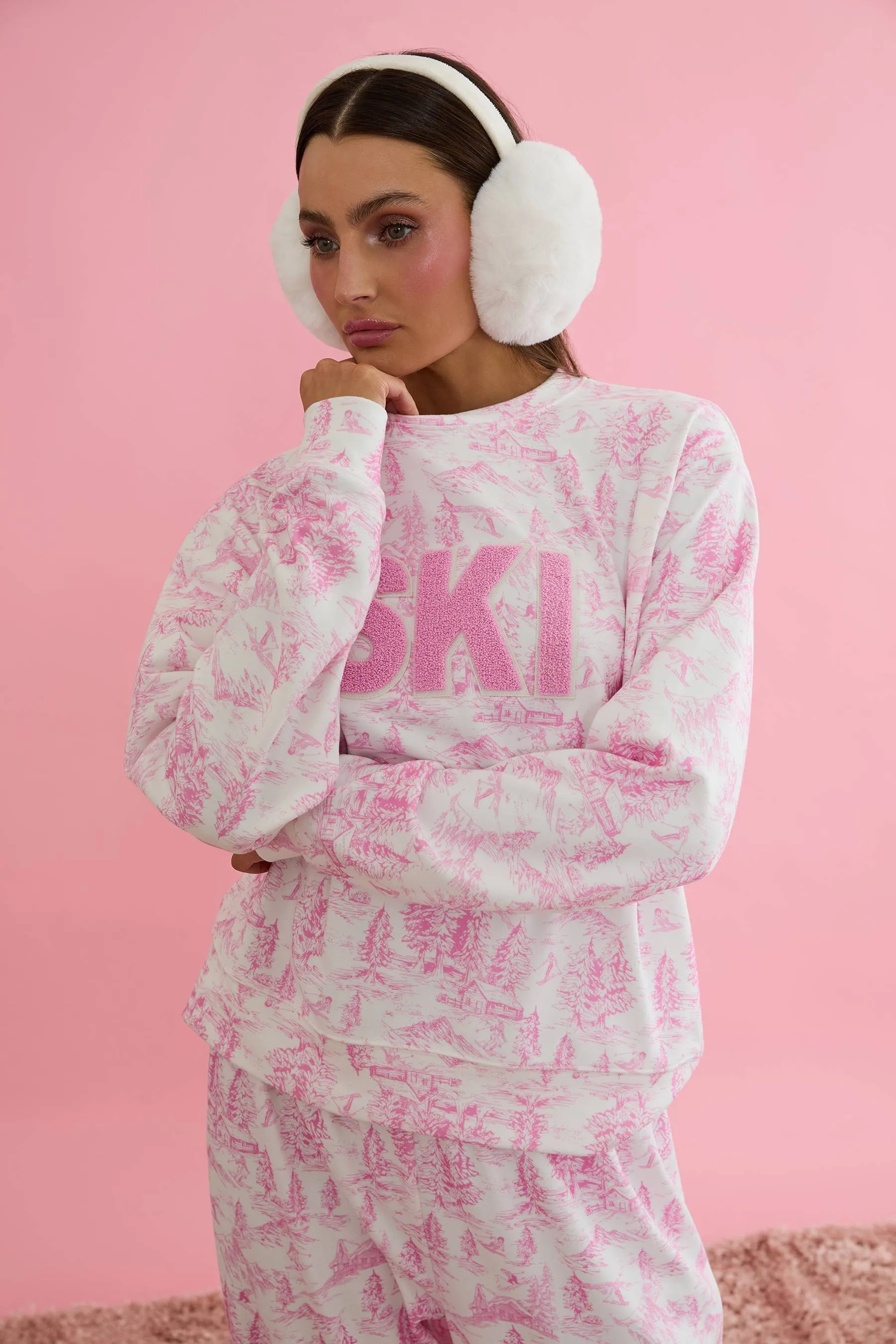 Cassia Top Powder Pink Toile sold by Beach Riot product image thumbnail 4