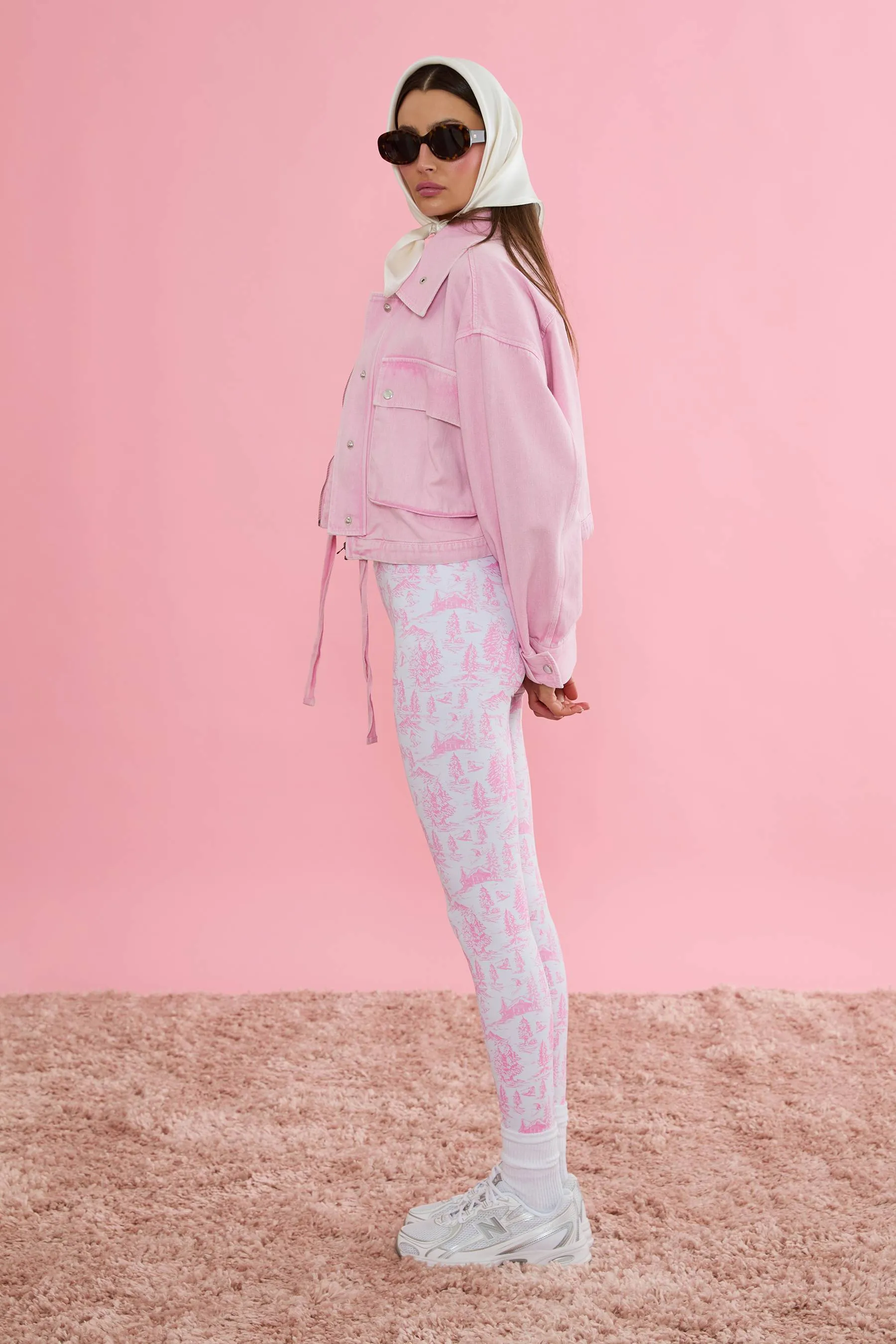 Piper Legging Pink Powder Toile sold by Beach Riot product image thumbnail 3