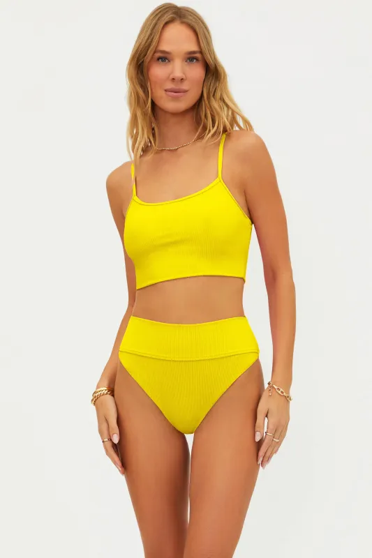 Elara Top Lemon Pop sold by Beach Riot