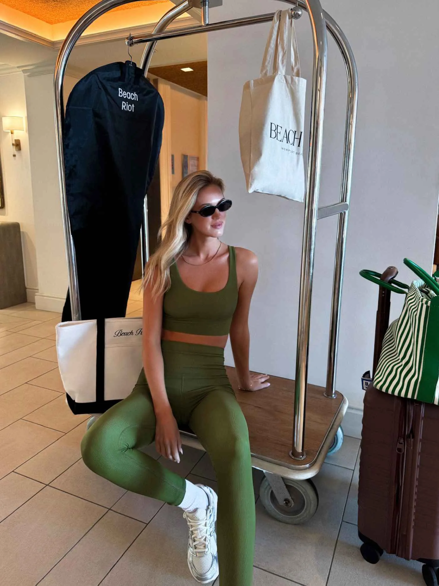 Leah Top Olive Grove sold by Beach Riot product image thumbnail 4