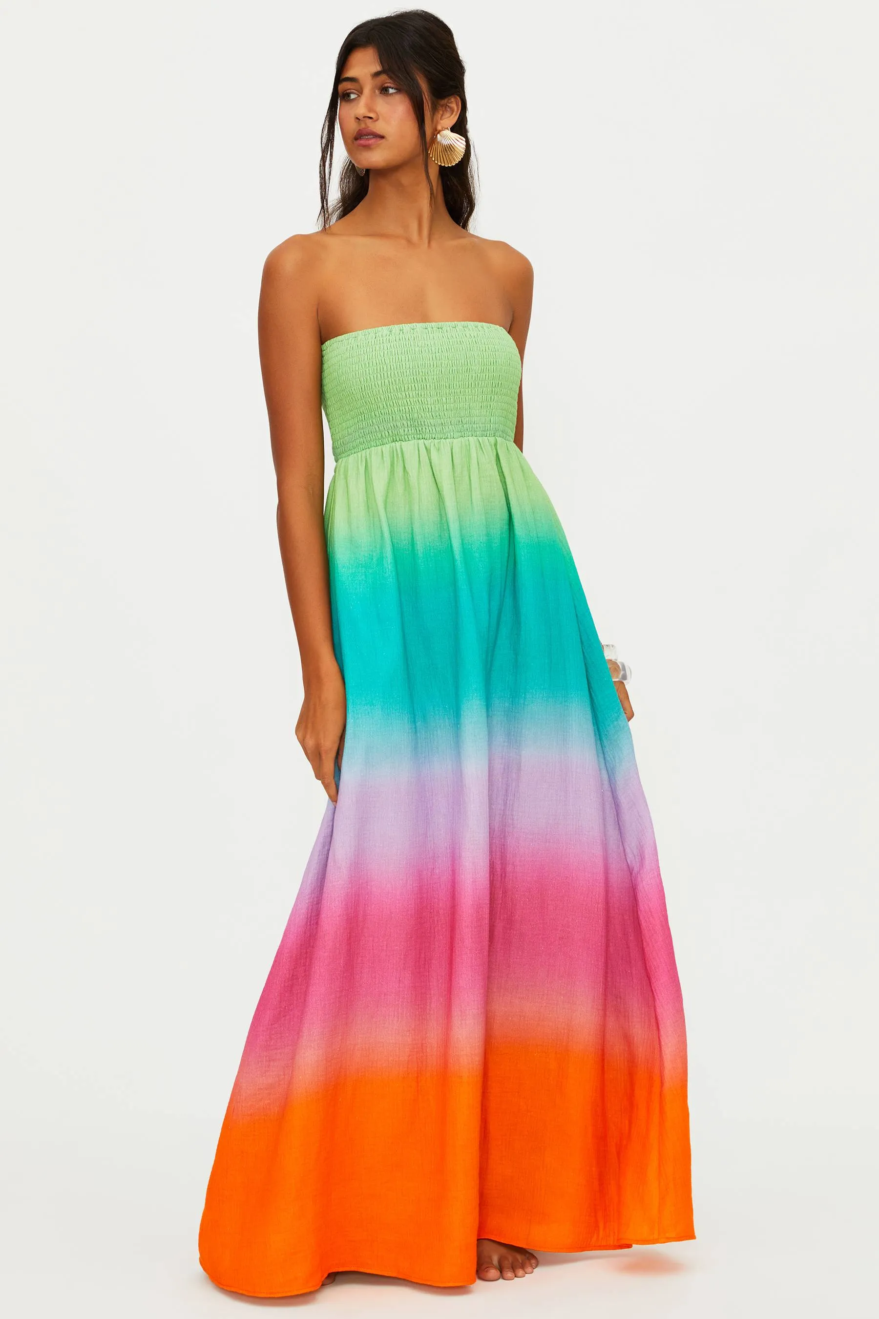 Yula Dress Technicolor Ombre sold by Beach Riot