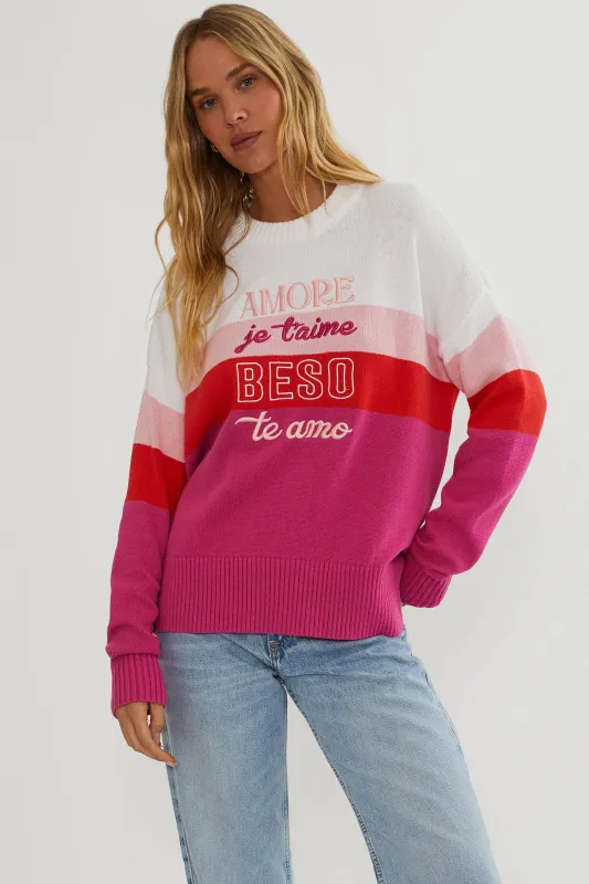 Anthropologie X Beach Riot Callie Sweater Love Language made by Beach Riot
