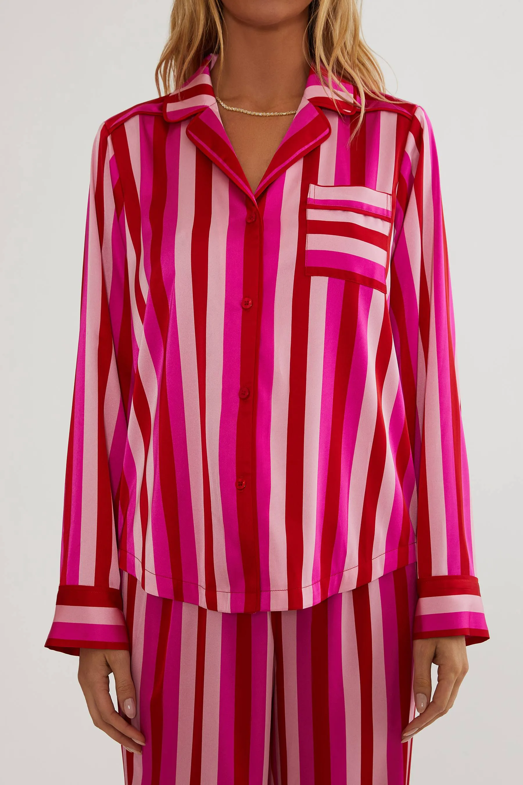 Livy Top & Connie Pant Set Pink & Red Stripe sold by Beach Riot product image thumbnail 4