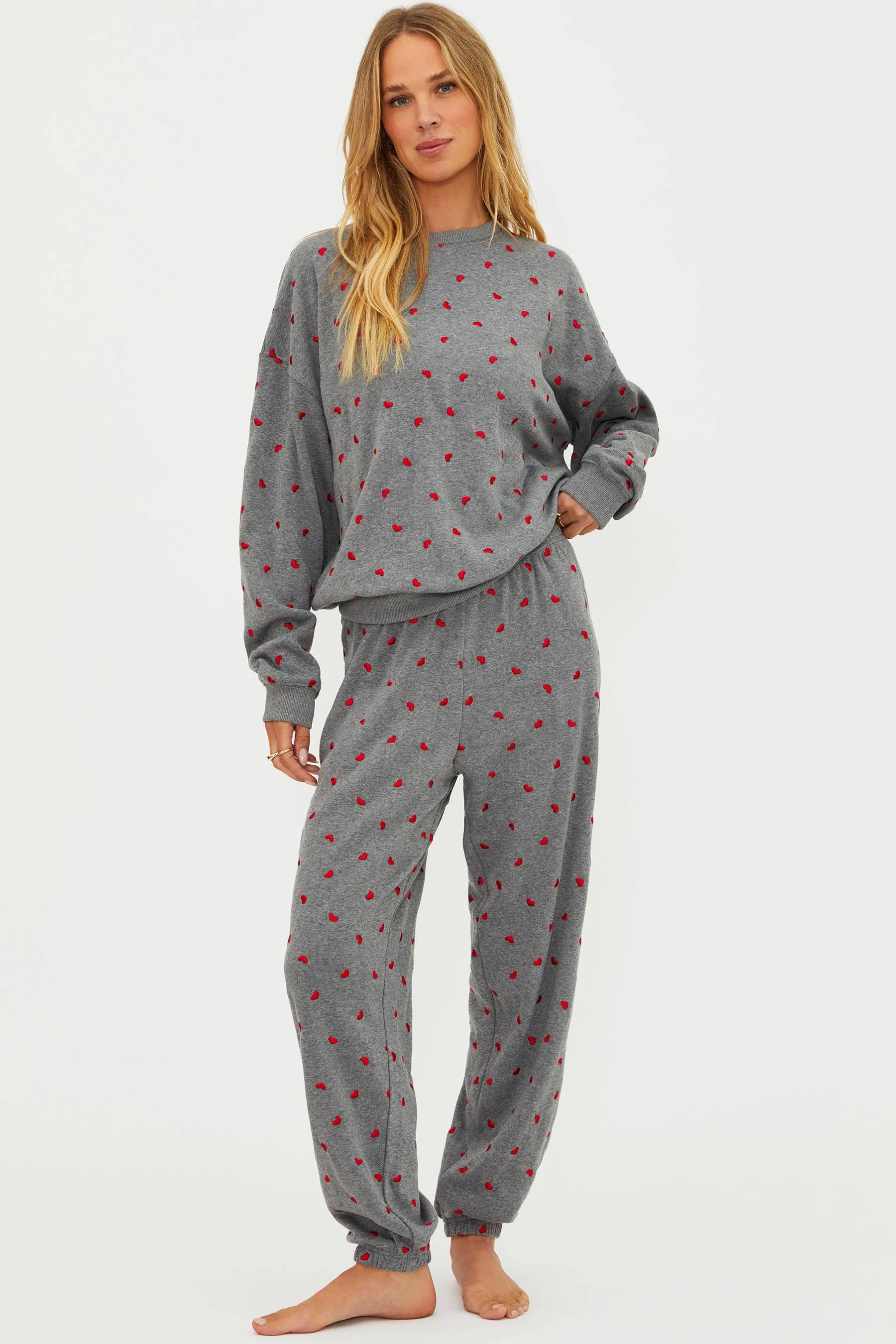 Nash Sweatpant Red Love Hearts sold by Beach Riot product image thumbnail 3