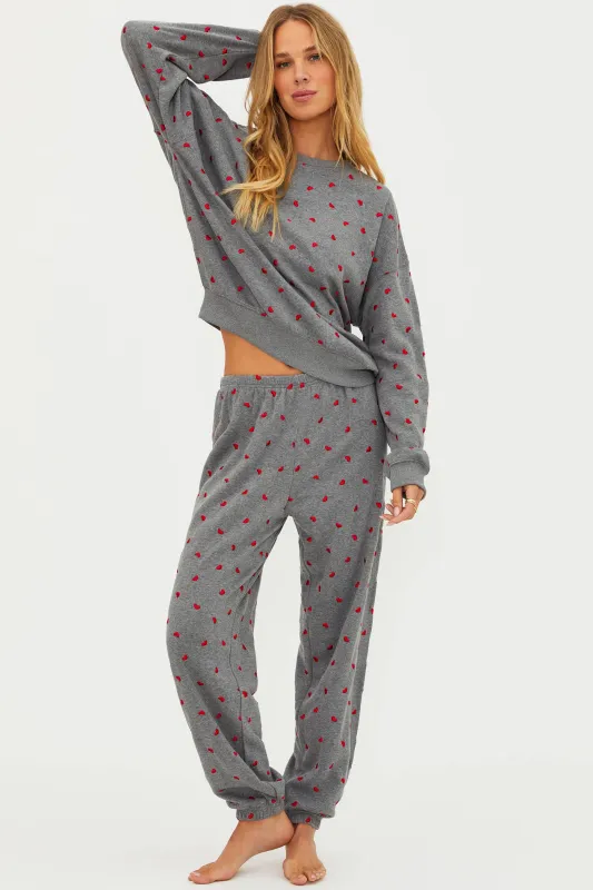Nash Sweatpant Red Love Hearts sold by Beach Riot