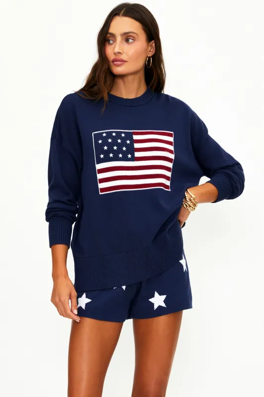 Callie Sweater Americana Navy made by Beach Riot