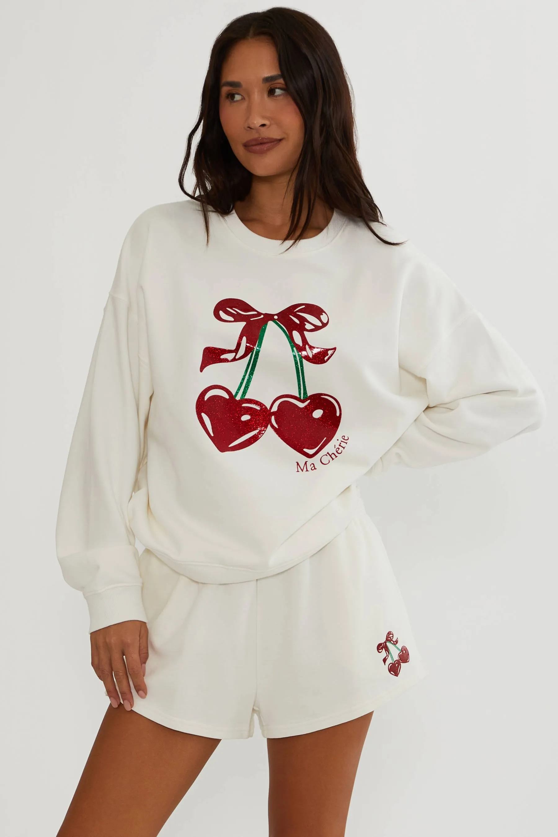 Anthropologie X Beach Riot Devyn Sweatshirt Ma Cherie White sold by Beach Riot