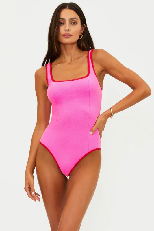 Caia One Piece Electric Pink sold by Beach Riot