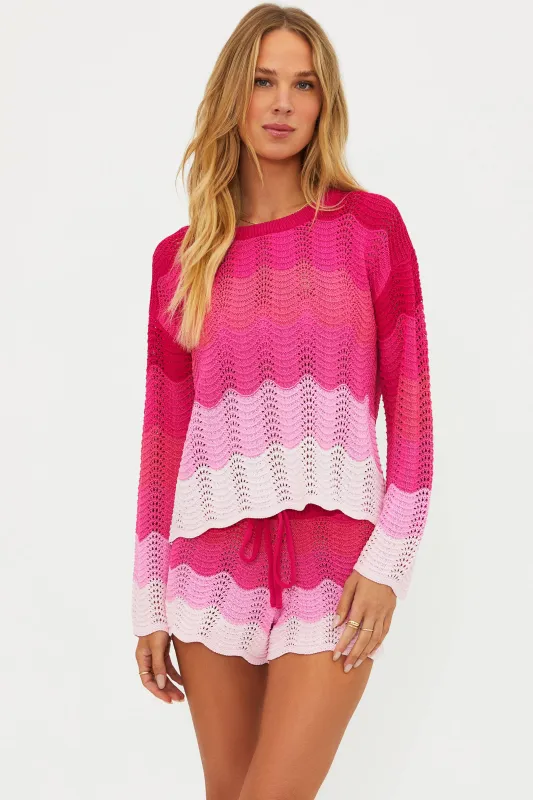 Beach Sweater Electric Pink Wave made by Beach Riot