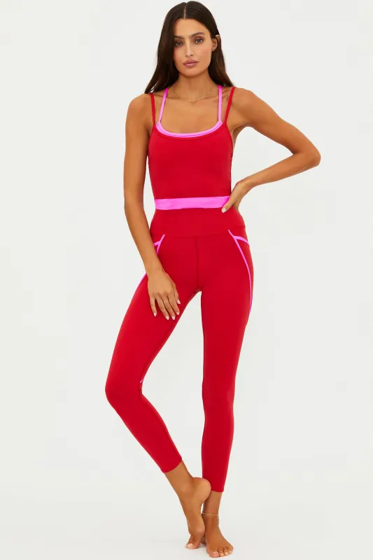 Von 7/8 Legging Royal Red Matte sold by Beach Riot