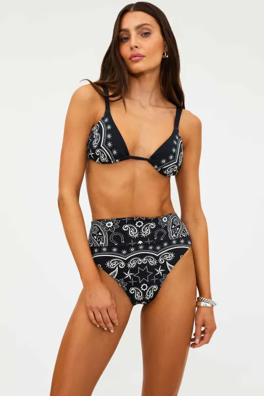 Saige Top Bandana Black made by Beach Riot