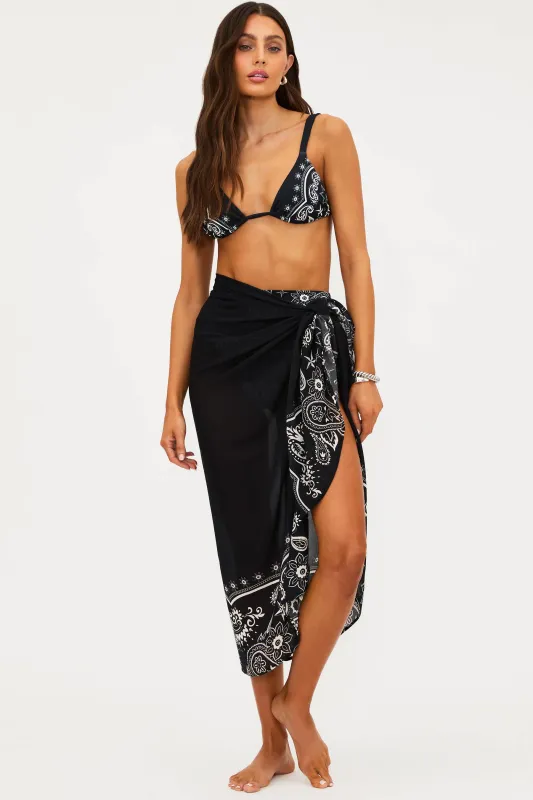 Sunny Sarong Bandana Black made by Beach Riot