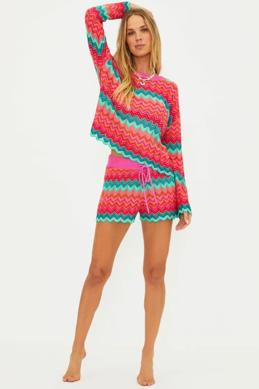 Balboa Short Strawberry Ice Chevron made by Beach Riot