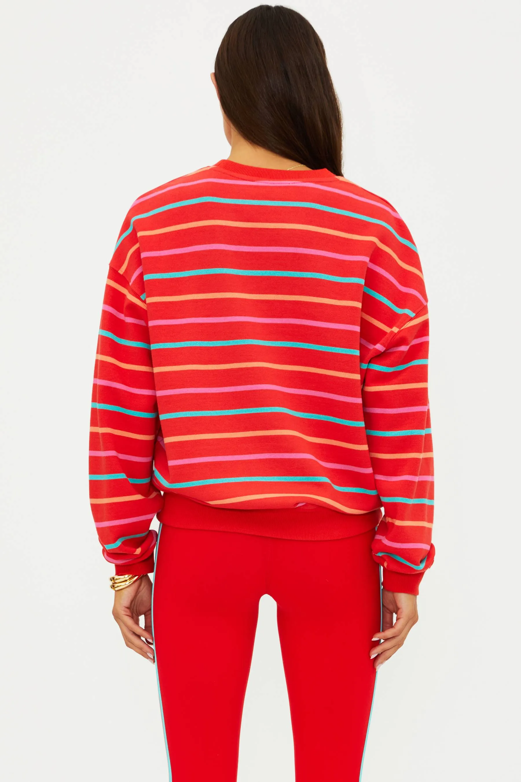 Devyn Oversized Sweatshirt Strawberry Sunset Stripe sold by Beach Riot product image thumbnail 2